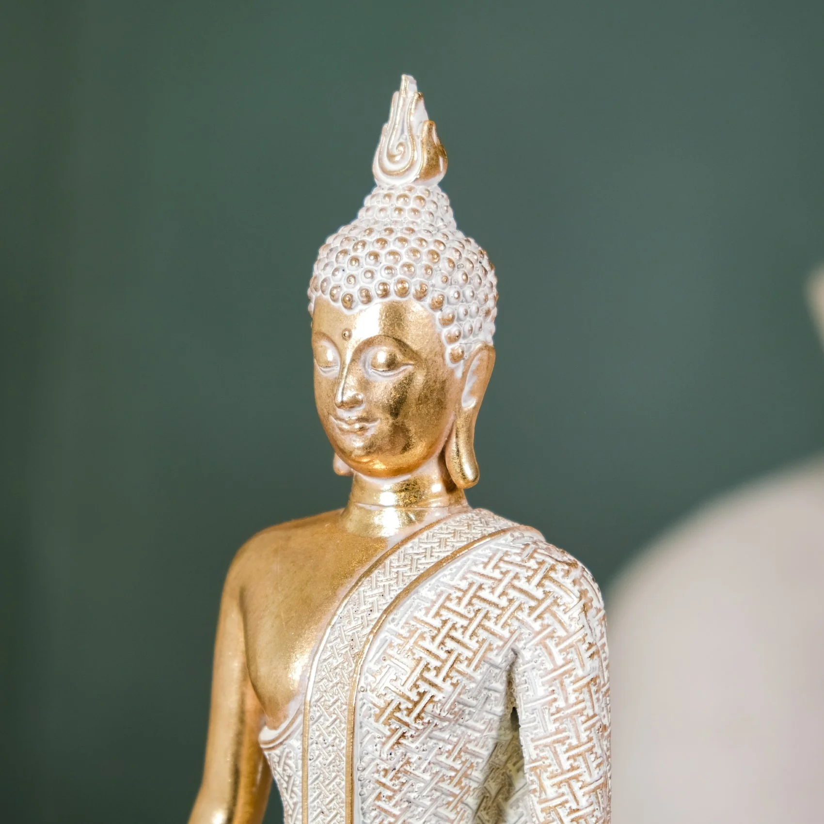 Gold Standing Buddha Decor Statue Large 16 Inch - Image 6