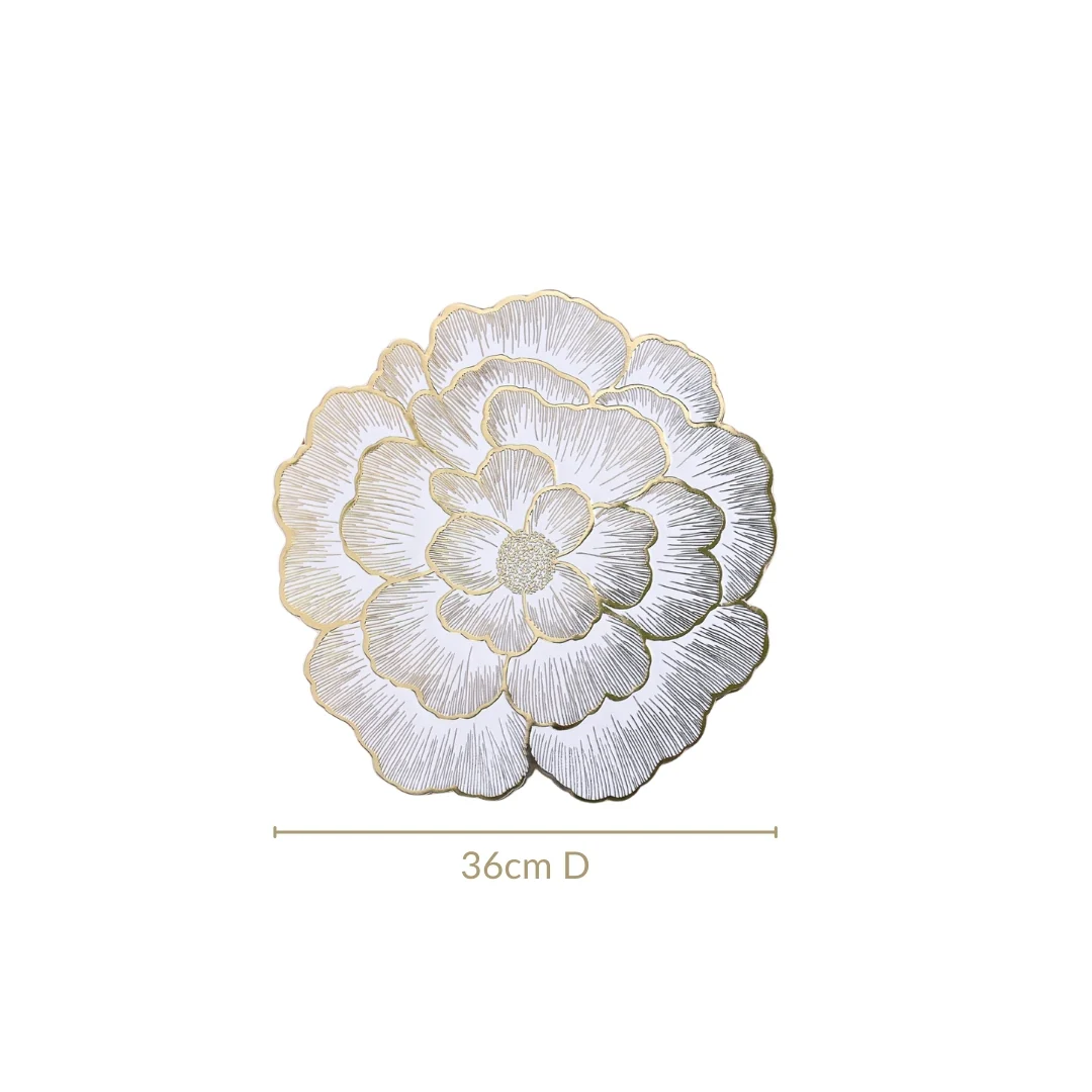 Gold Sunlit Petals Table Mat Set Of 6 - Image 3
