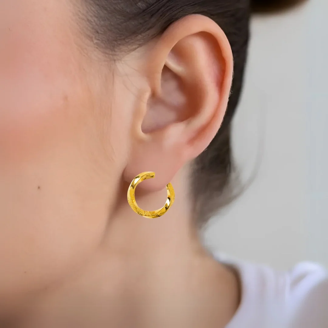 Gold Swirl Hoops - Image 6
