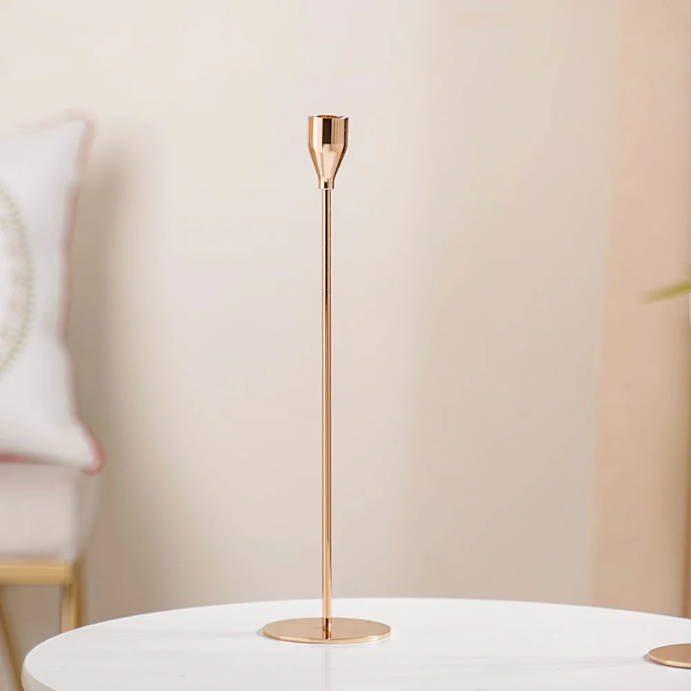 Gold Taper Candle Holder Set Of 3 - Image 4