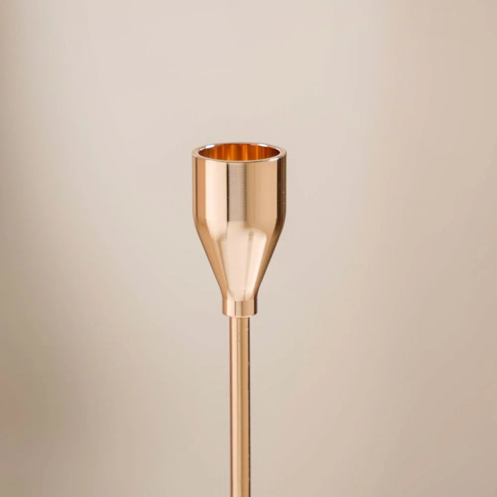 Gold Taper Candle Holder Set Of 3 - Image 9