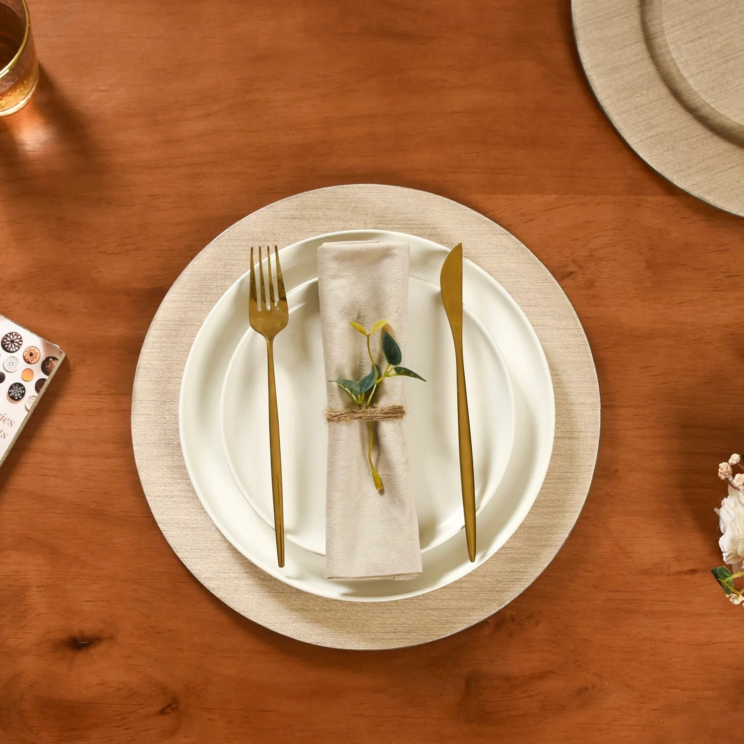 Gold Textured Charger Plates Set Of 6 13 Inch - Image 8