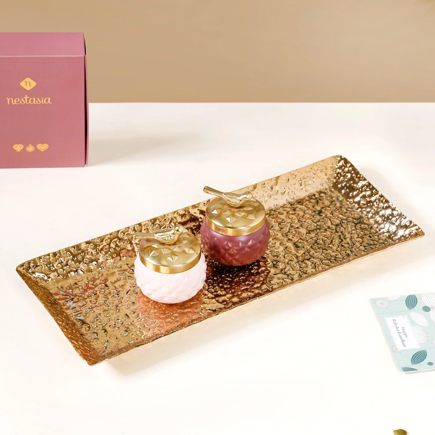 Gold Tray Rakhi Lumba Gift Hamper - Image 4