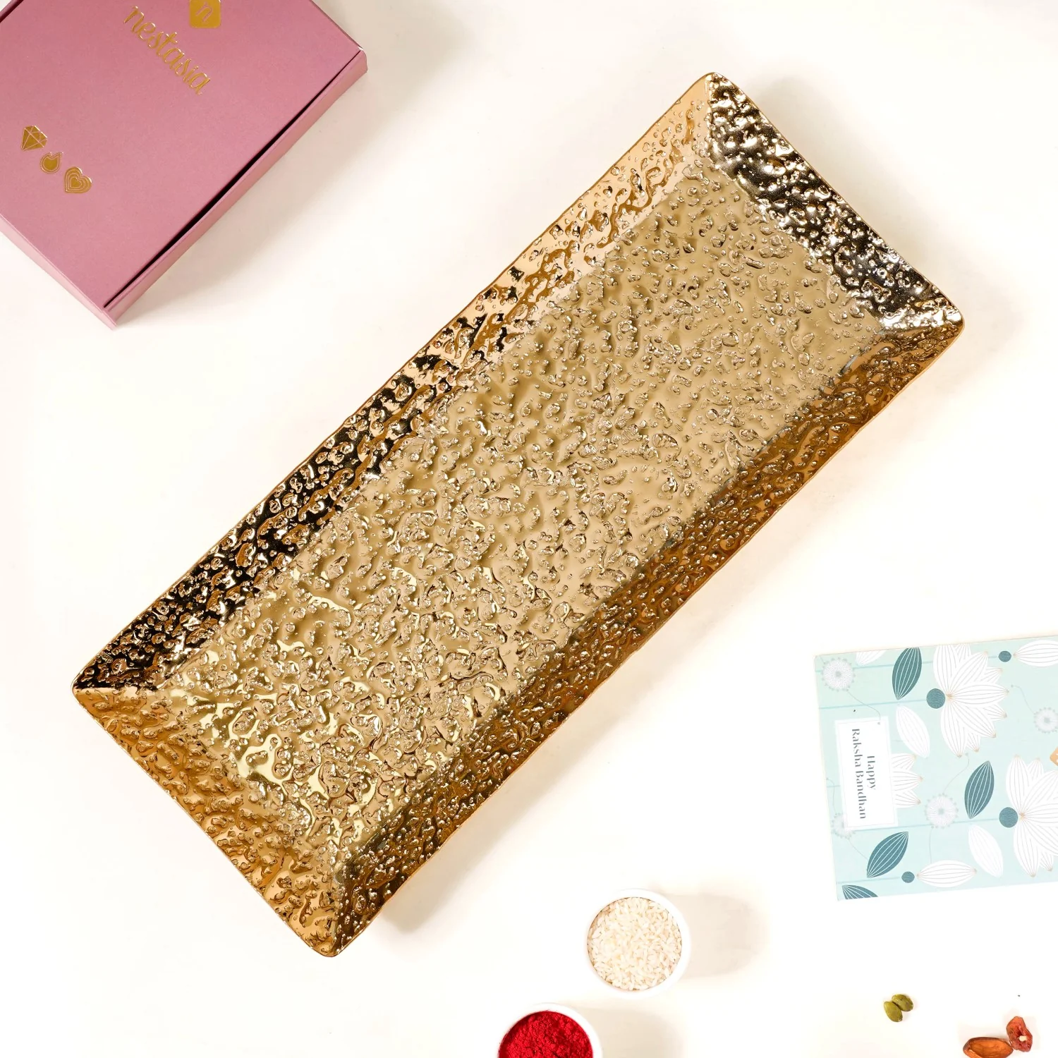 Gold Tray Rakhi Lumba Gift Hamper - Image 7