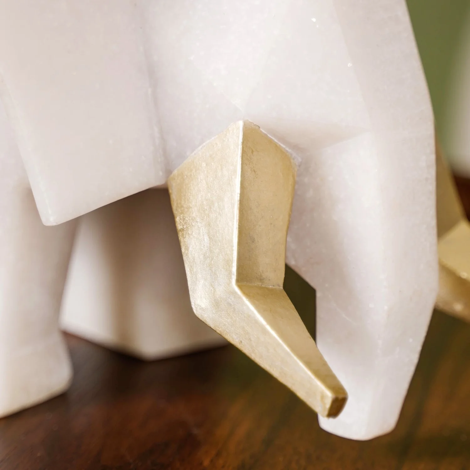 Gold Tusker Geometric Elephant Decor Marble Finish Figurine - Image 8