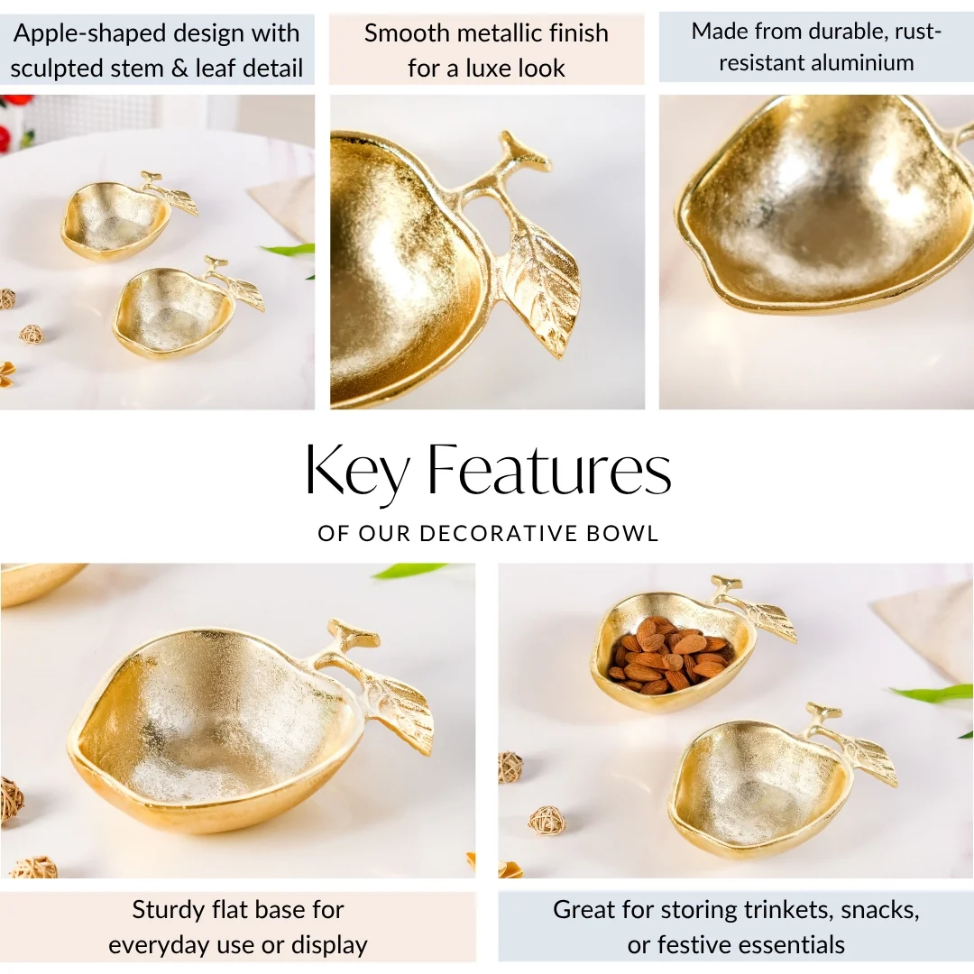 Golden Apple Trinket Bowl Set Of 2 - Image 6