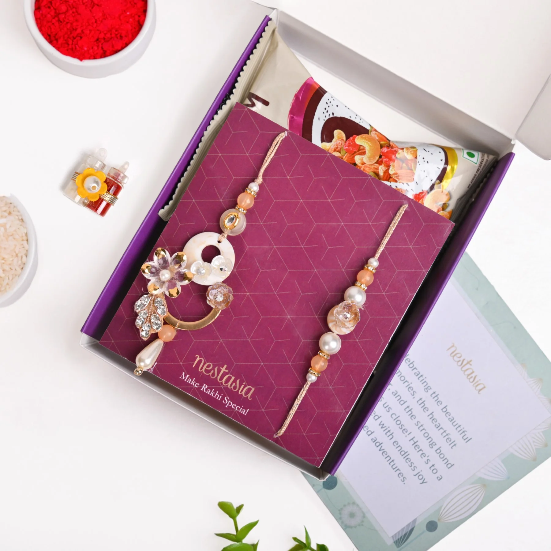 Golden Bloom Rakhi-Lumba Set - Image 5
