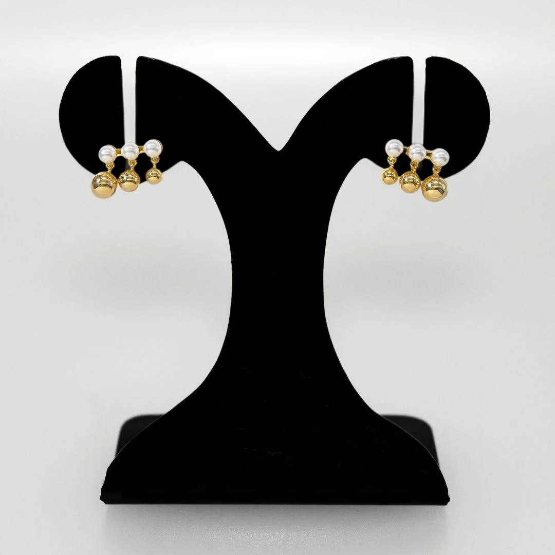 Golden Charm Semi Dangle Earrings - Image 6