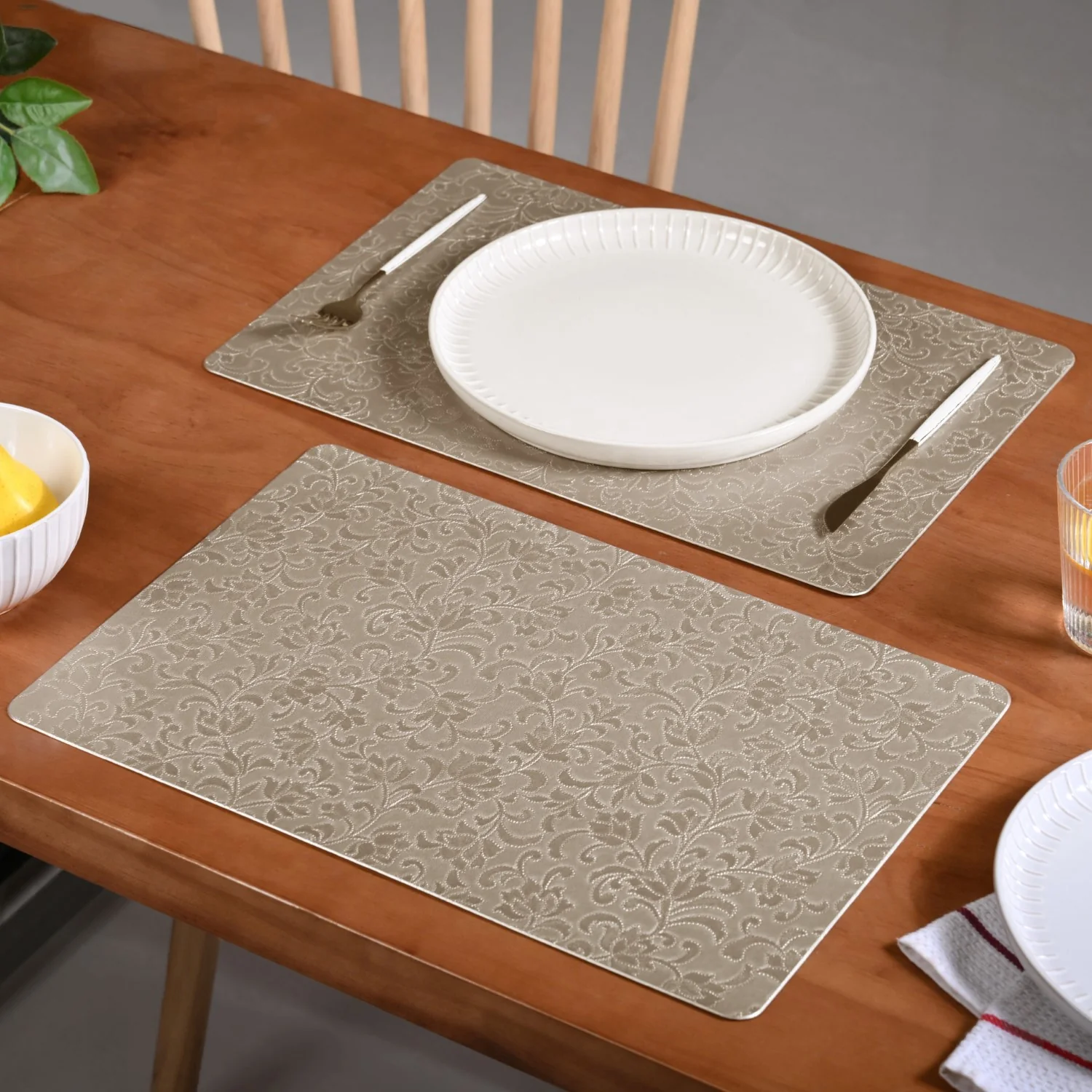 Golden Flower Placemat Set Of 6 - Image 3