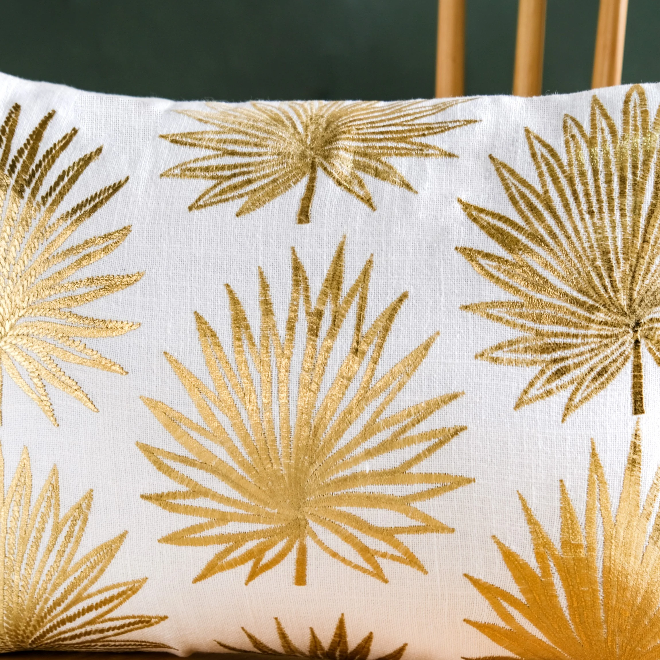 Golden Grace Cotton Cushion Cover 50x36cm - Image 2