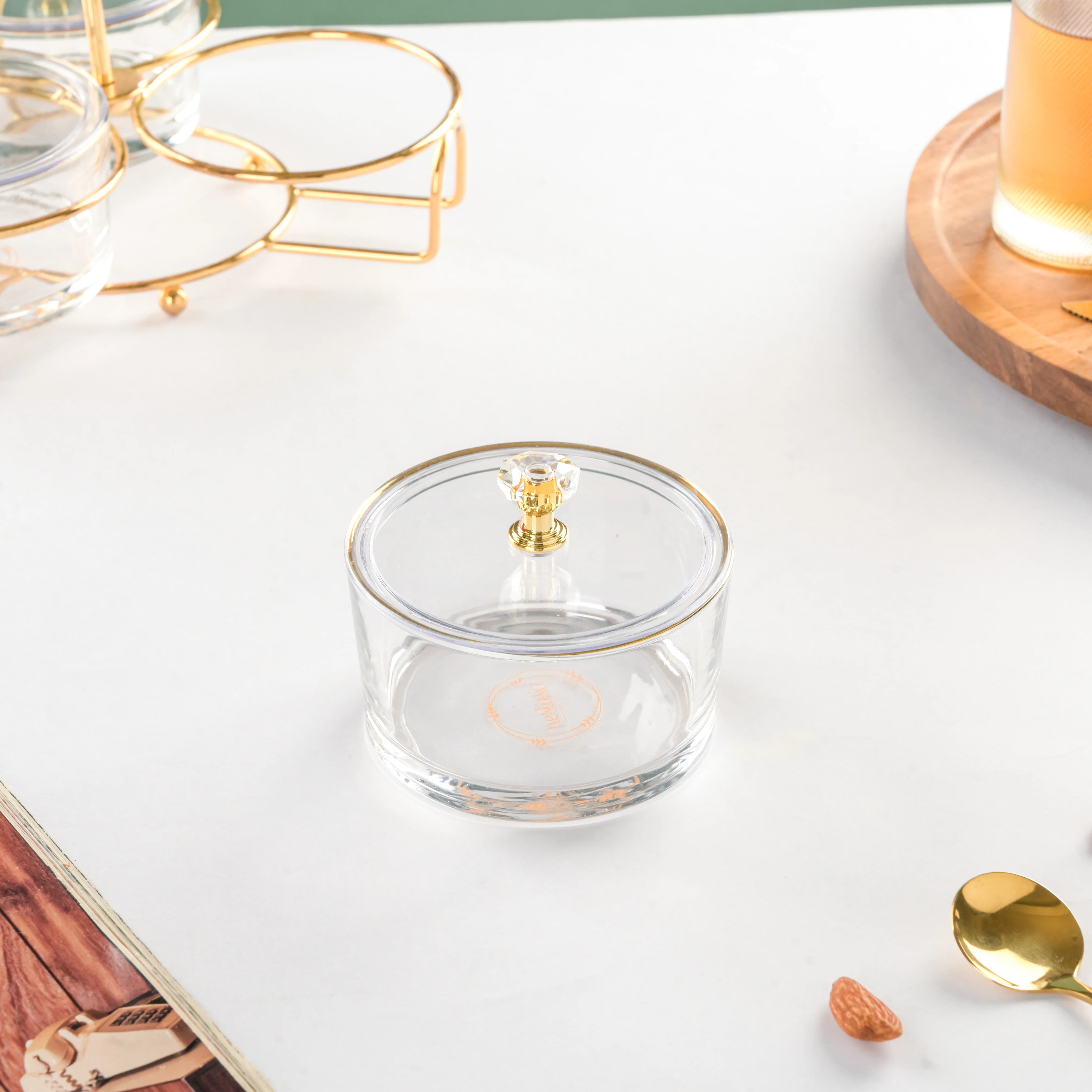 Golden Heart Transparent Jars With Stand Set Of 4 200ml - Image 8