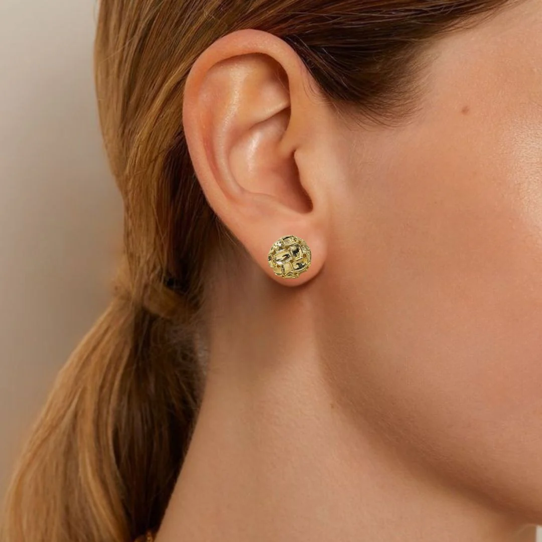 Golden Minimalist Geometric Studs - Image 2