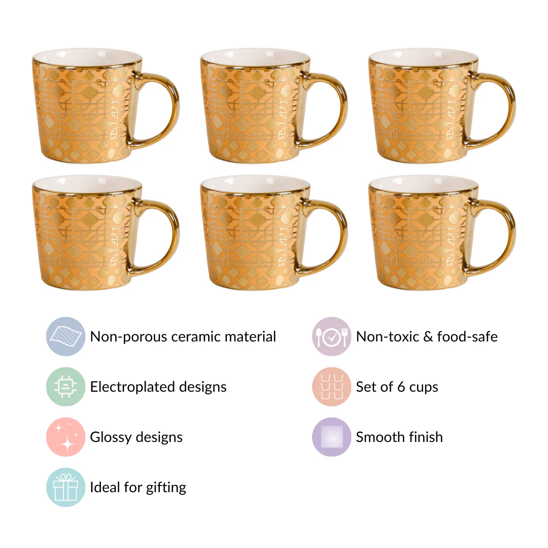 Golden Mirage Cup Set of 6 280ml - Image 4