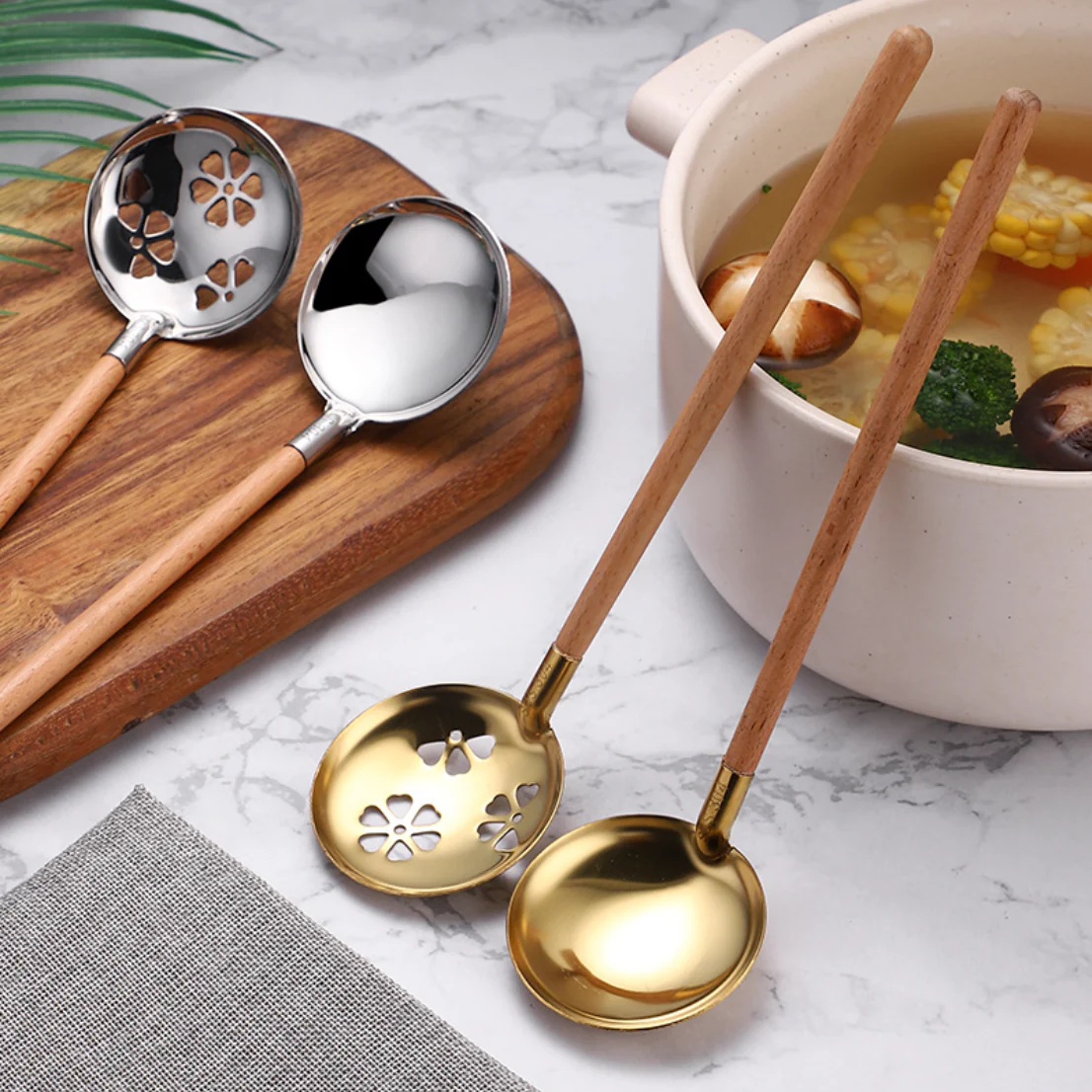 Golden Serving Spoon Set - Image 13