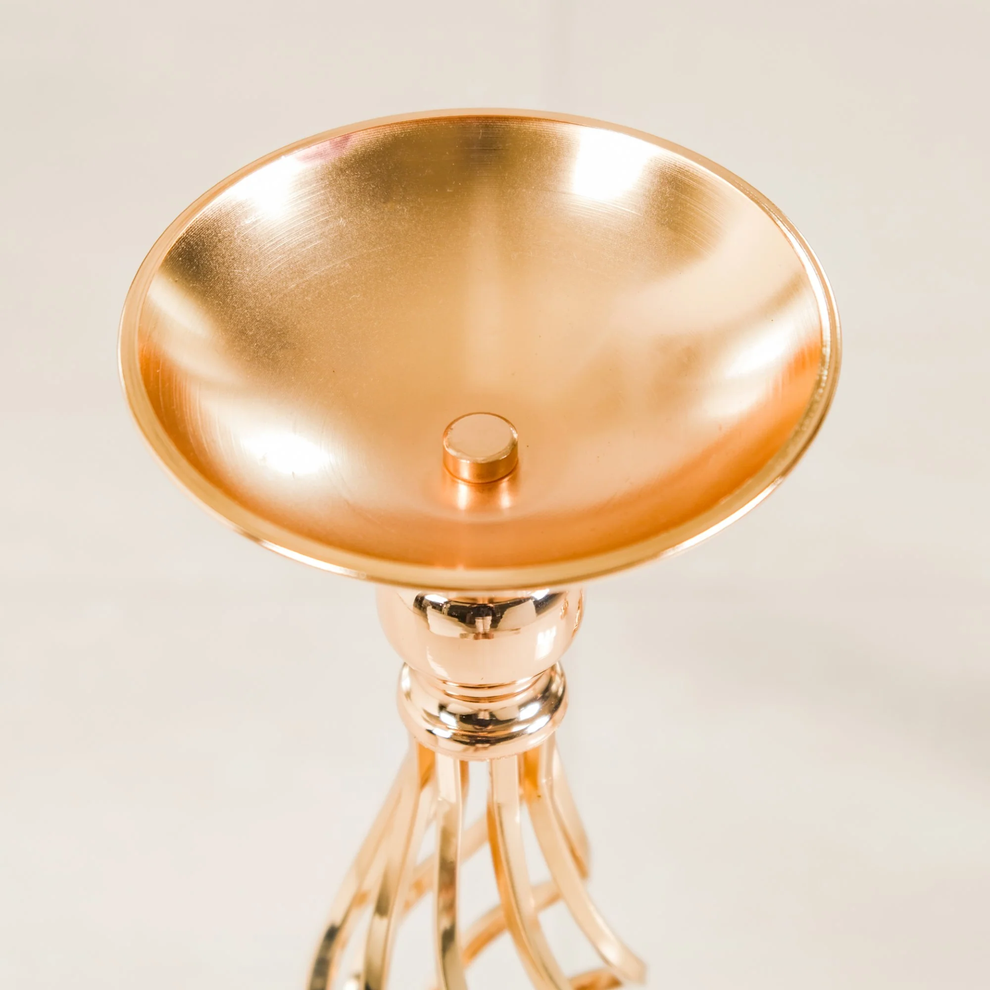 Golden Tall Floor Candle Stand Set Of 3 Large - Image 5