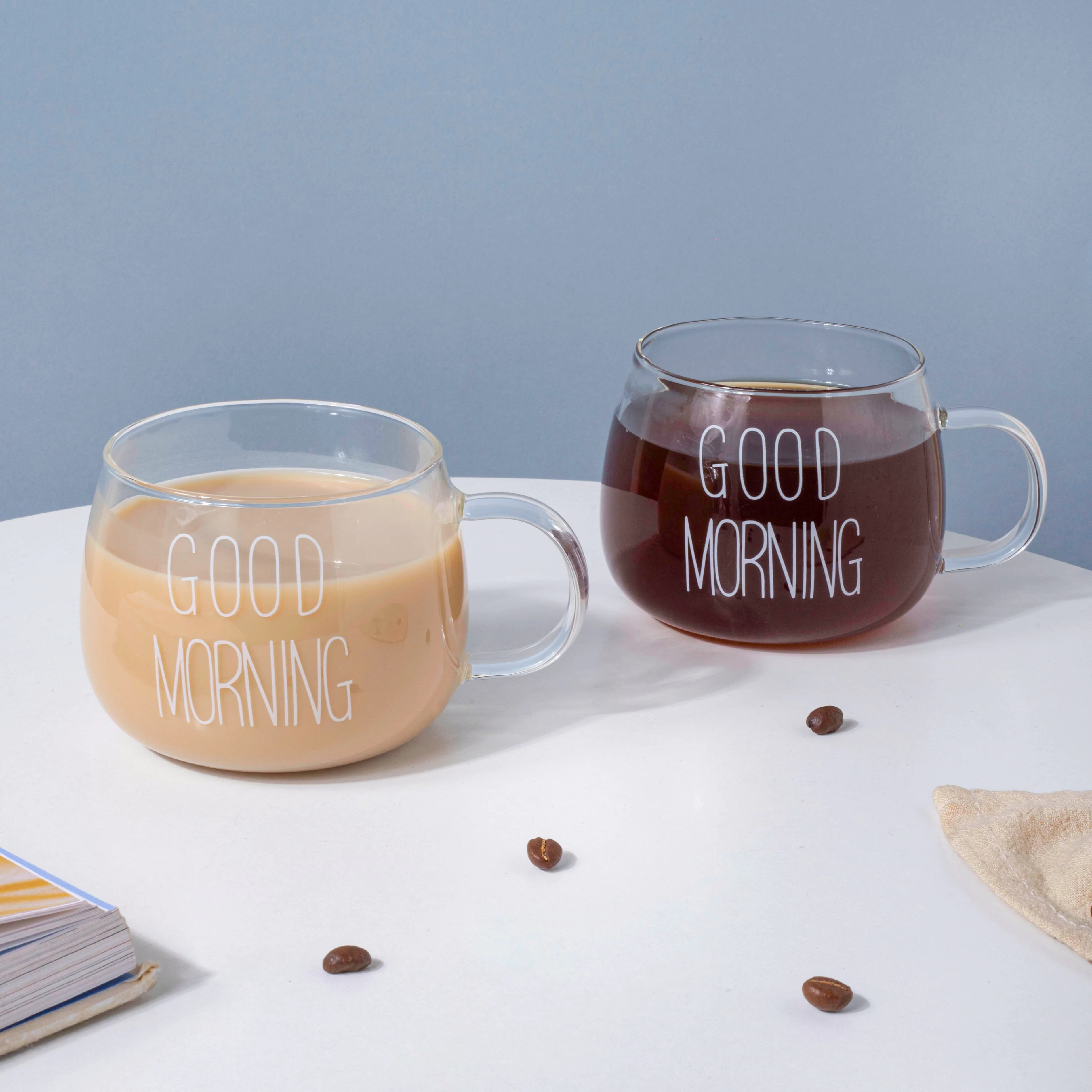 Good Morning Tea Cup Set of 2 White