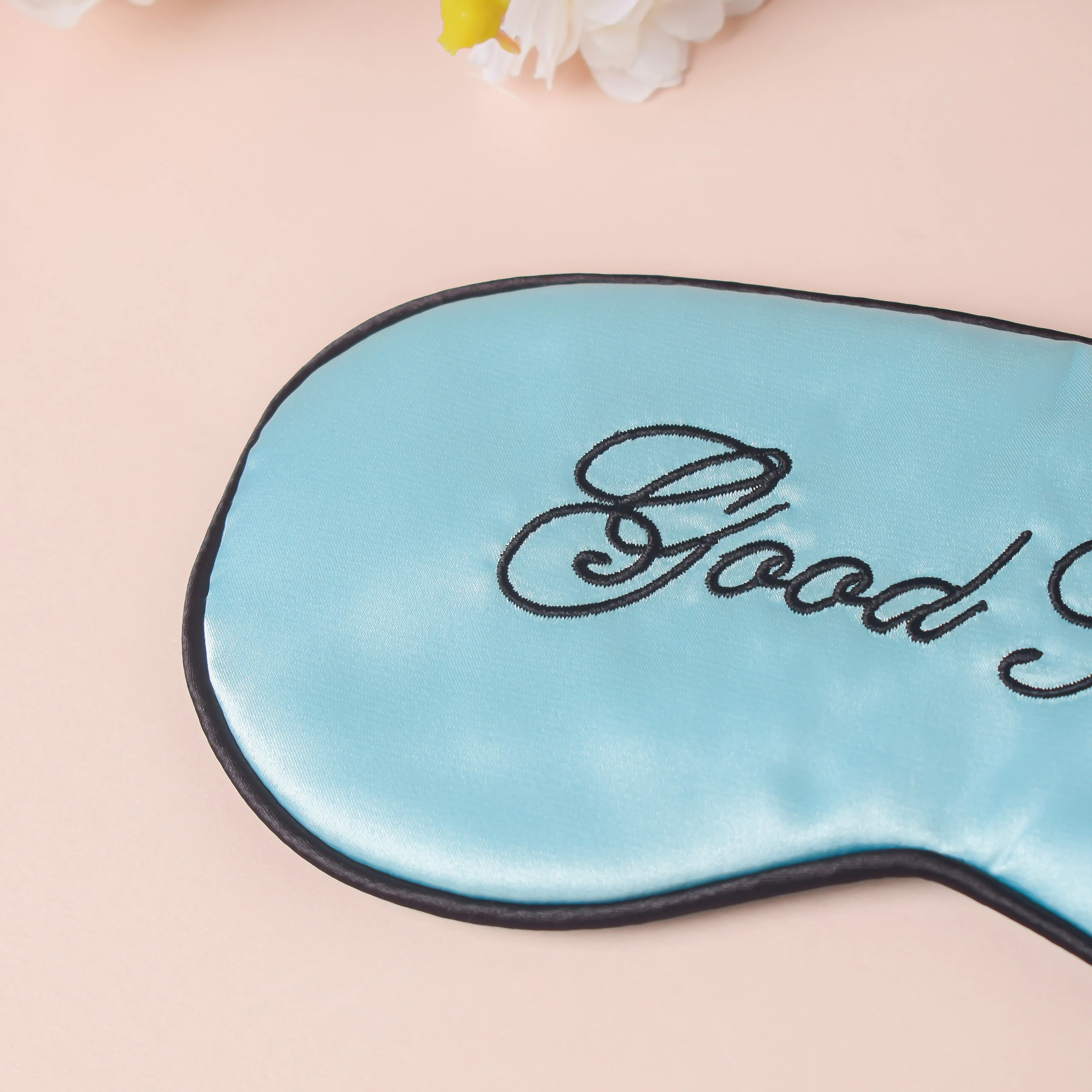 Good Night Sleep Satin Eye Mask Blue - Image 4