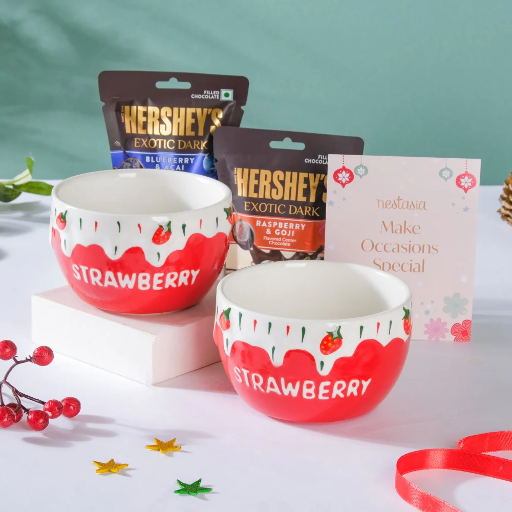 Gourmet Chocolate And Bowl Christmas Hamper Set Of 4