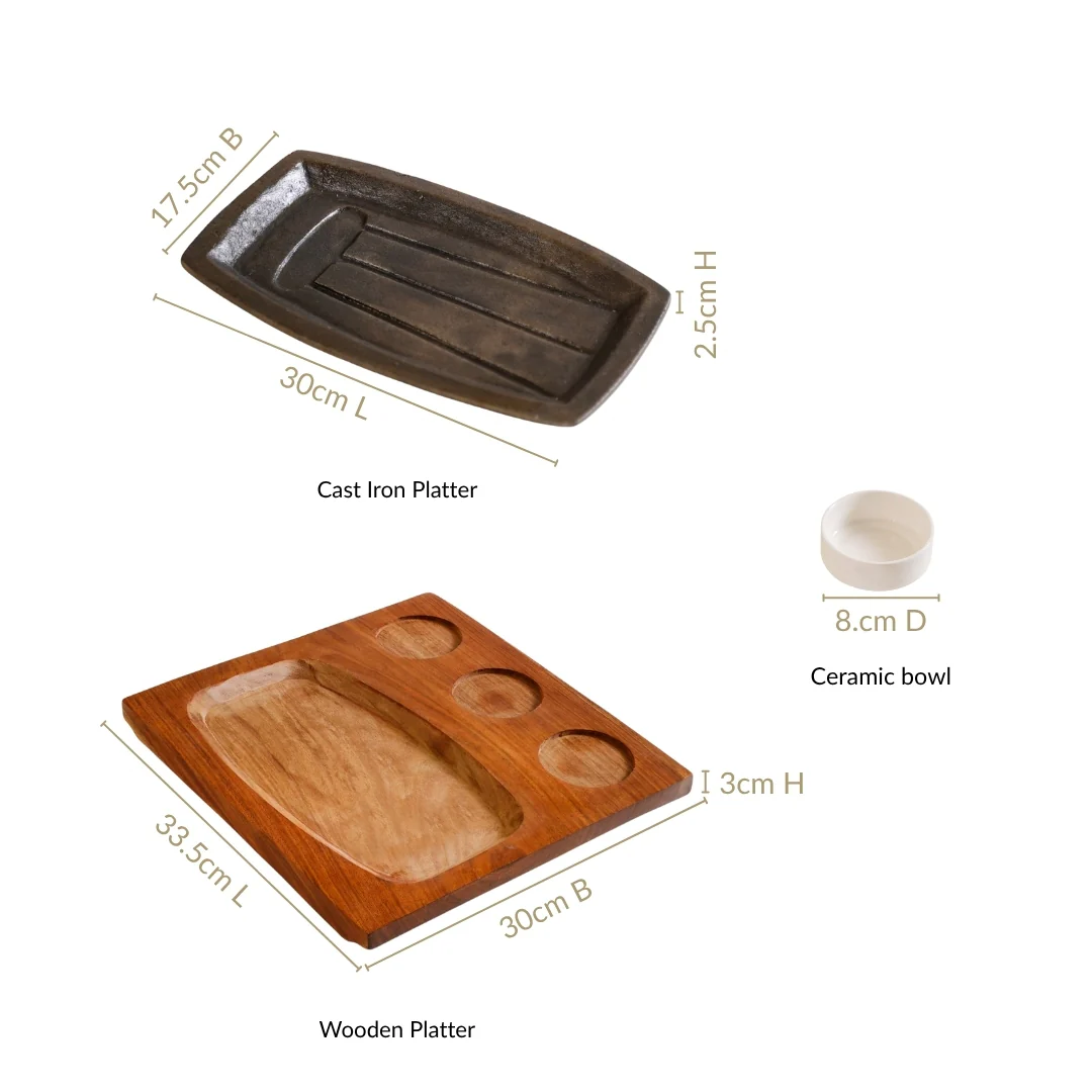 Gourmet Sizzler Plate And Ceramic Bowl Set - Image 4