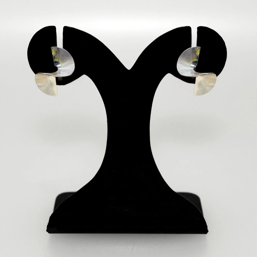 Graceful Silver Sensu Fan Earrings - Image 6