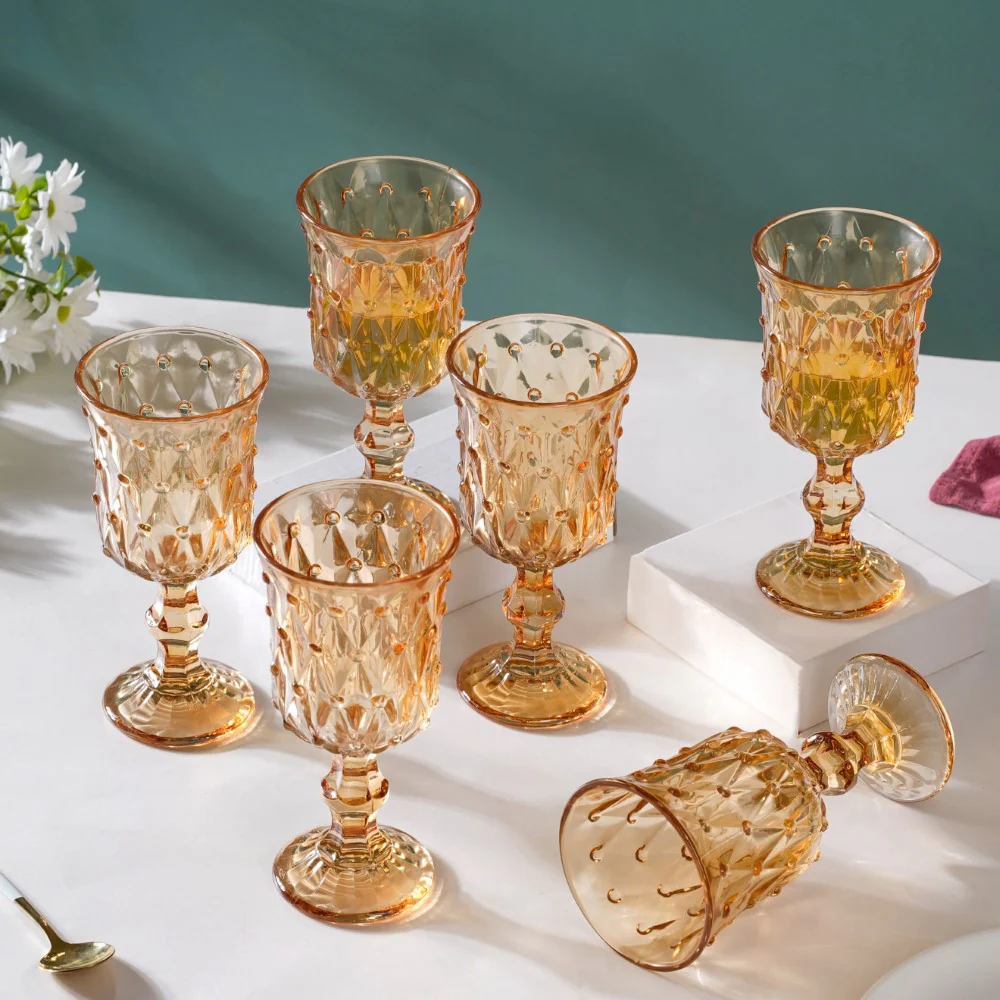 Grande Wine Glass Amber Set Of 6 300ml - Image 4