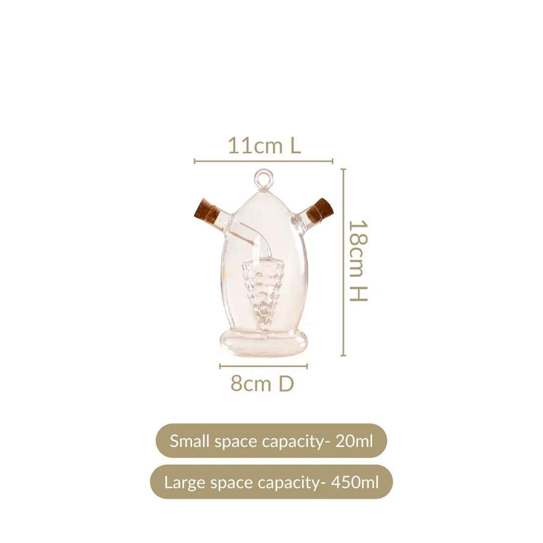 Grape Dual Glass Cruet For Gourmet Oils And Vinegar - Image 3