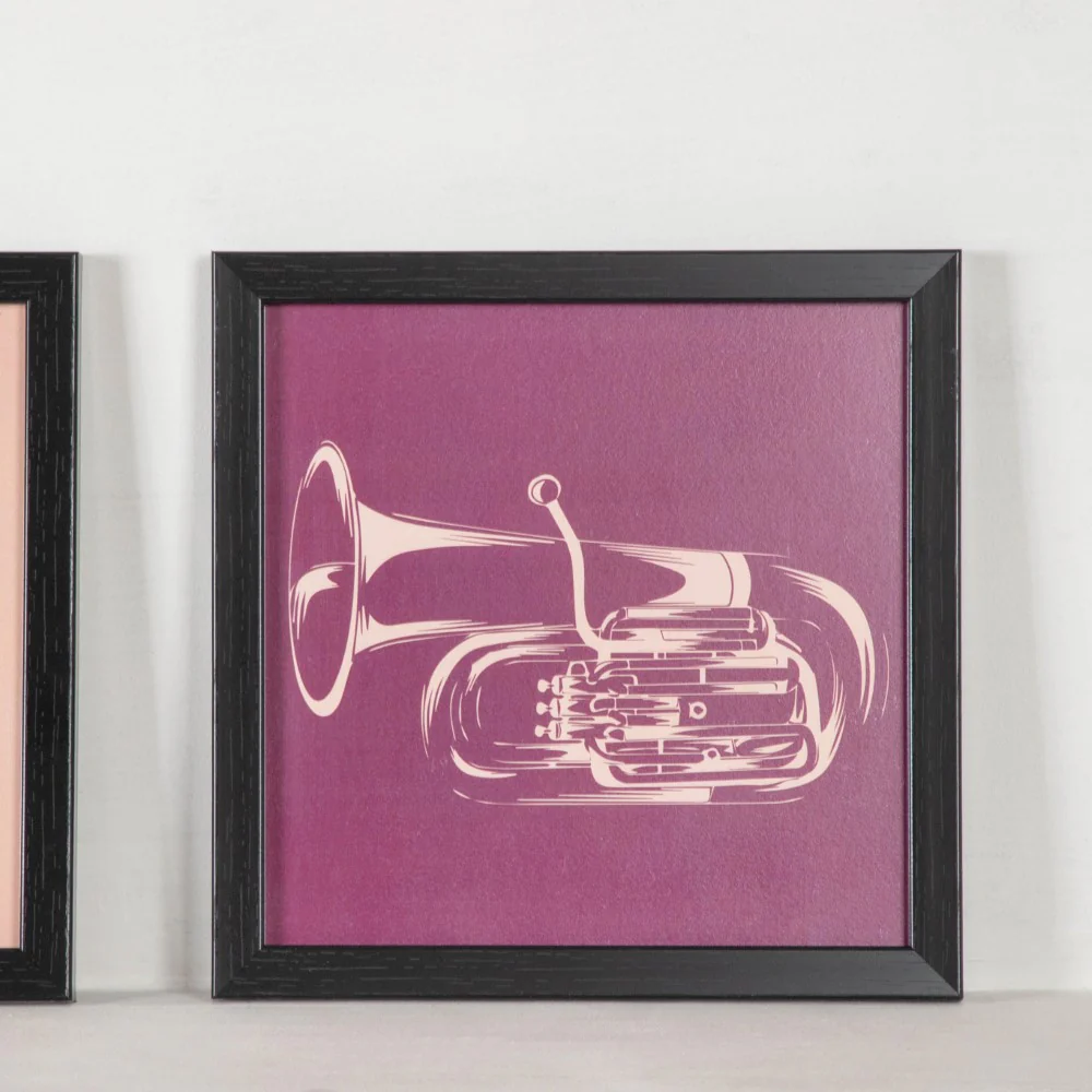 Graphic Music Art In Frame Set Of 4 9x9 Inch - Image 5