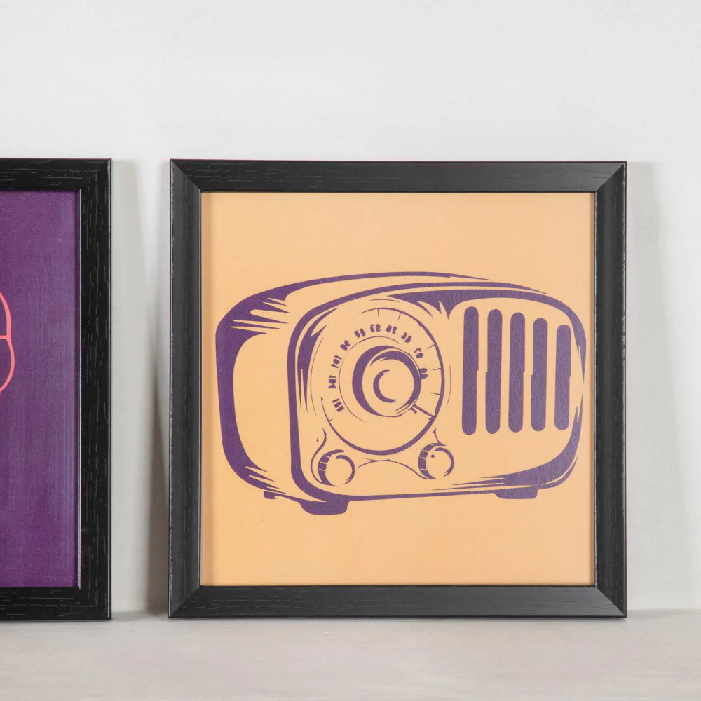 Graphic Music Art In Frame Set Of 4 9x9 Inch - Image 7