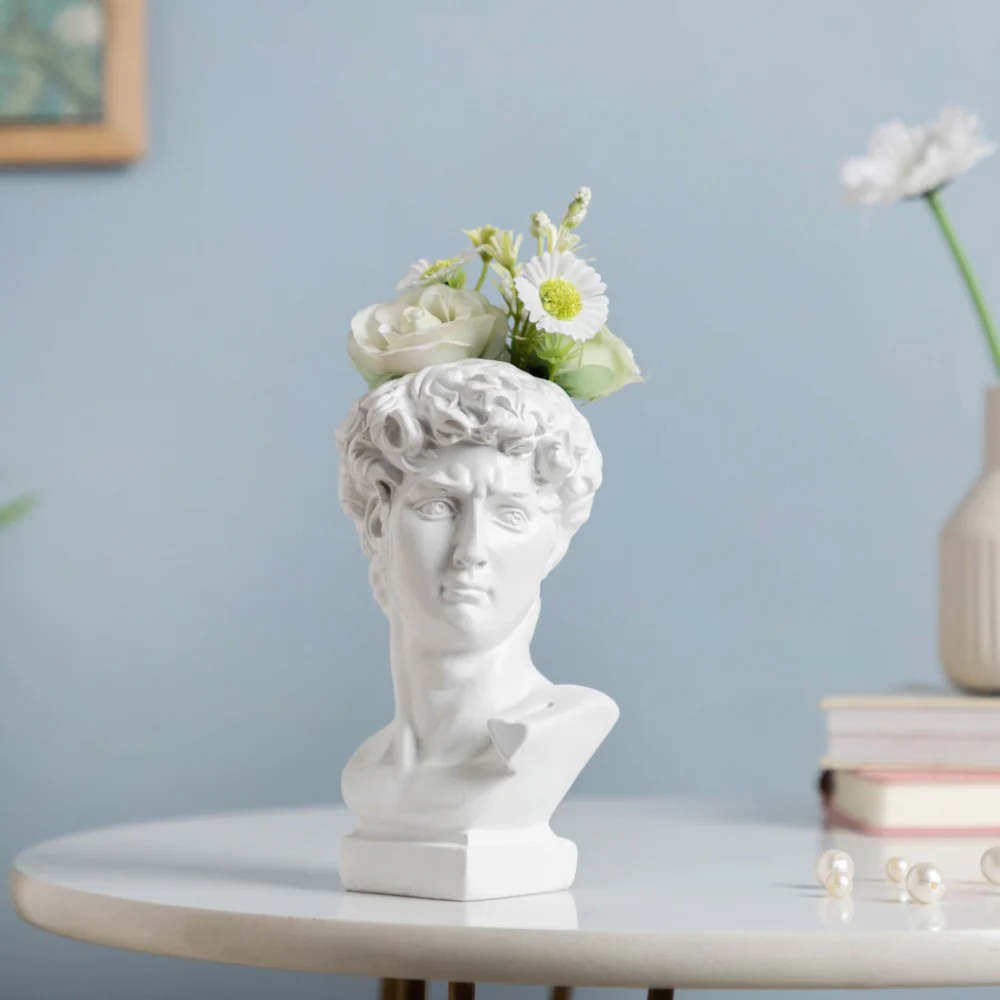 Greek Sculpture Resin Decor Pen Stand White 6 Inch - Image 3