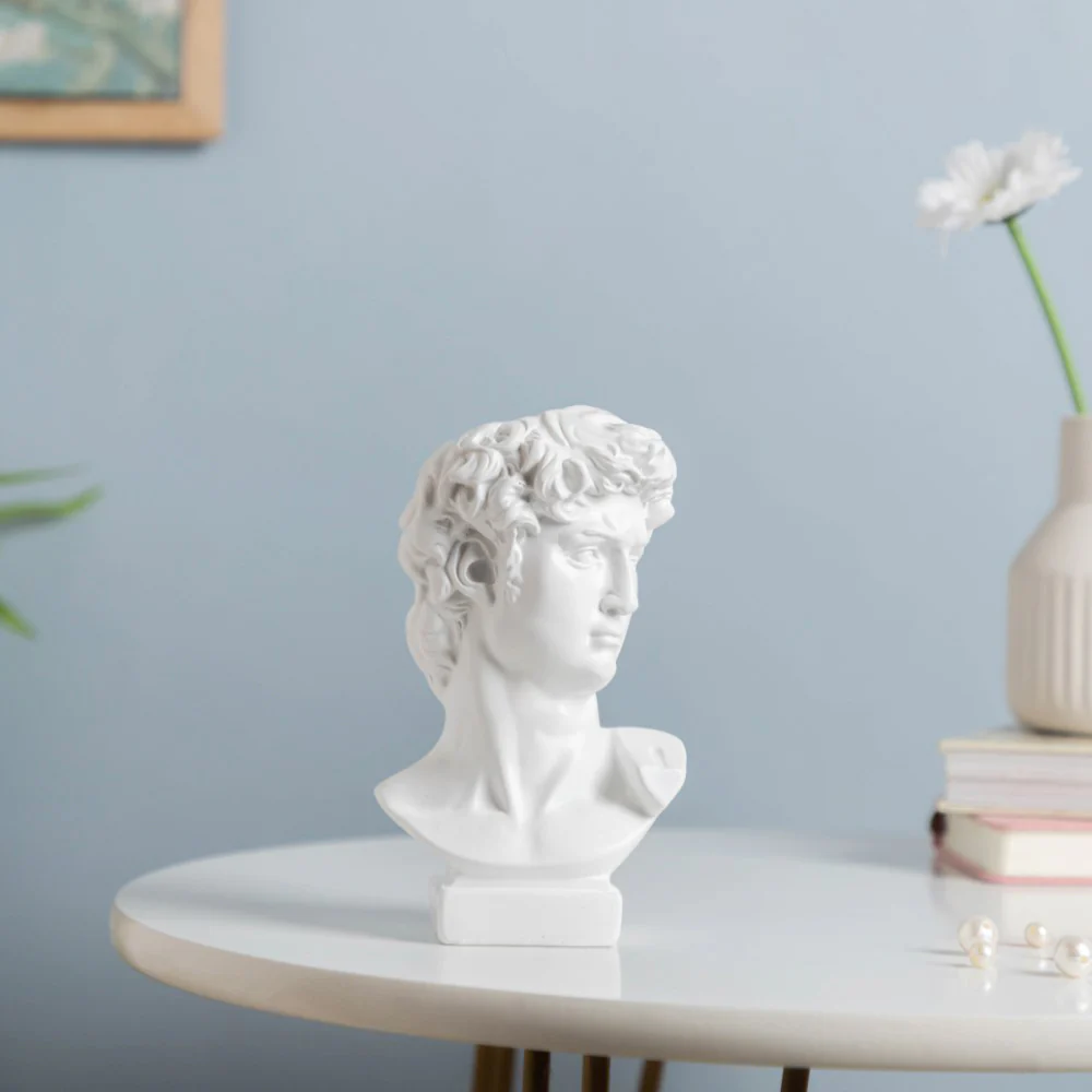 Greek Sculpture Resin Decor Pen Stand White 6 Inch - Image 5