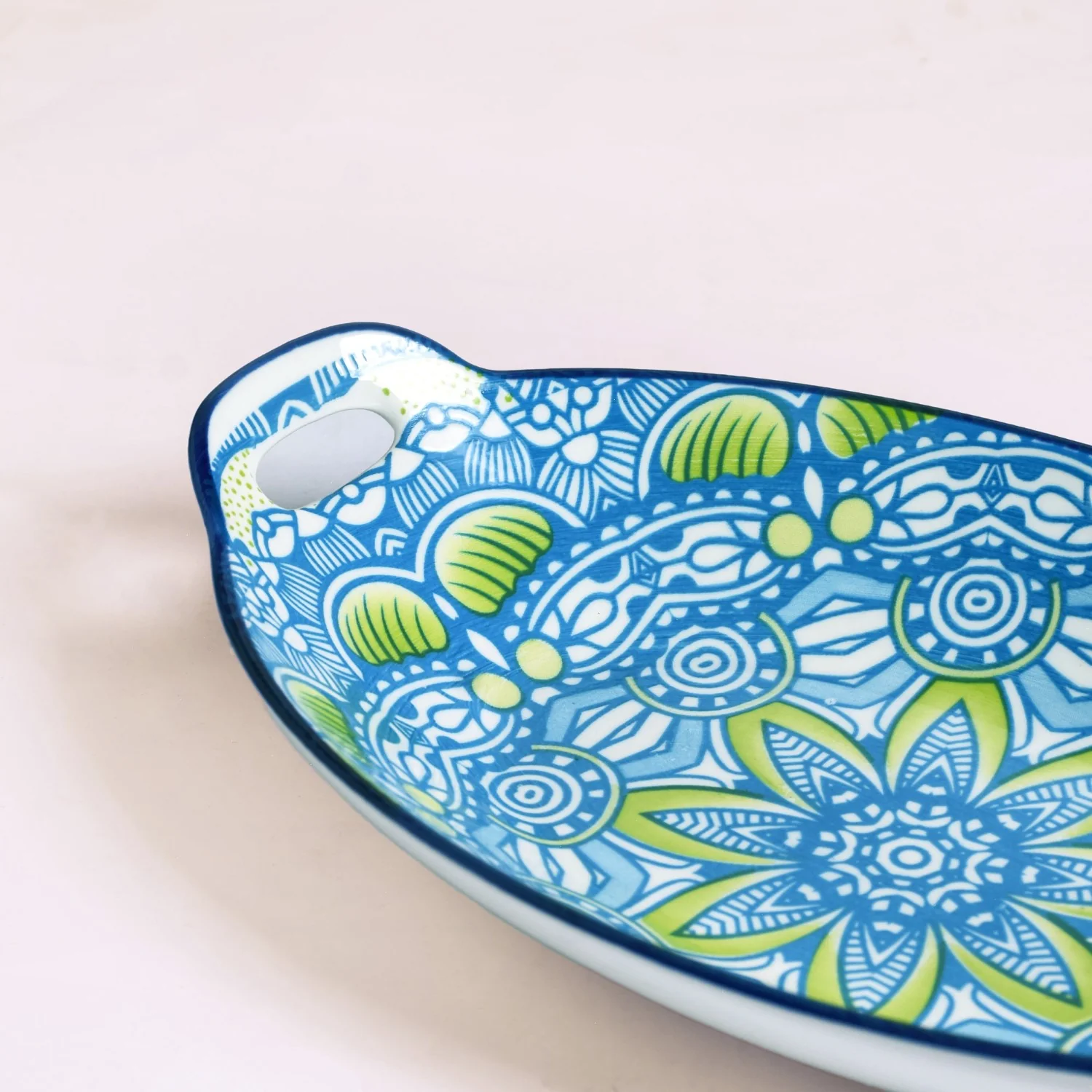 Green And Blue Mandala Serving Platter Set Of 2 - Image 6