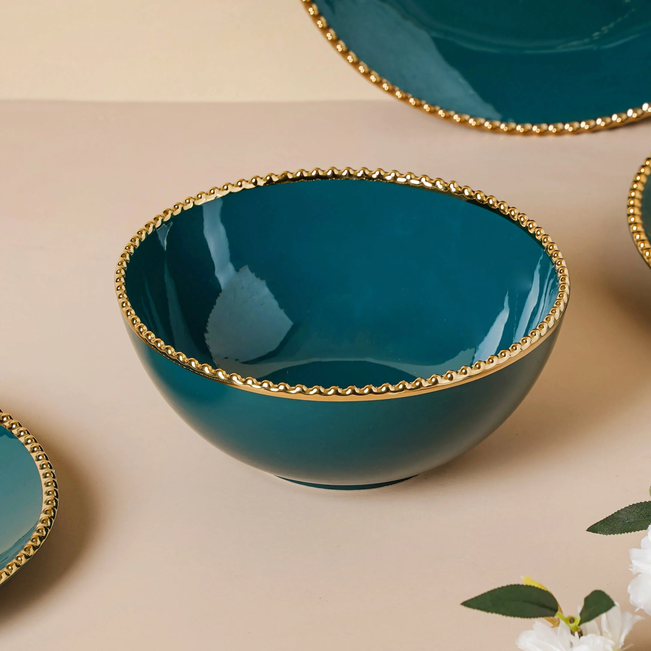 Green And White Elysian 22 Piece Dinnerware For 6 - Image 13