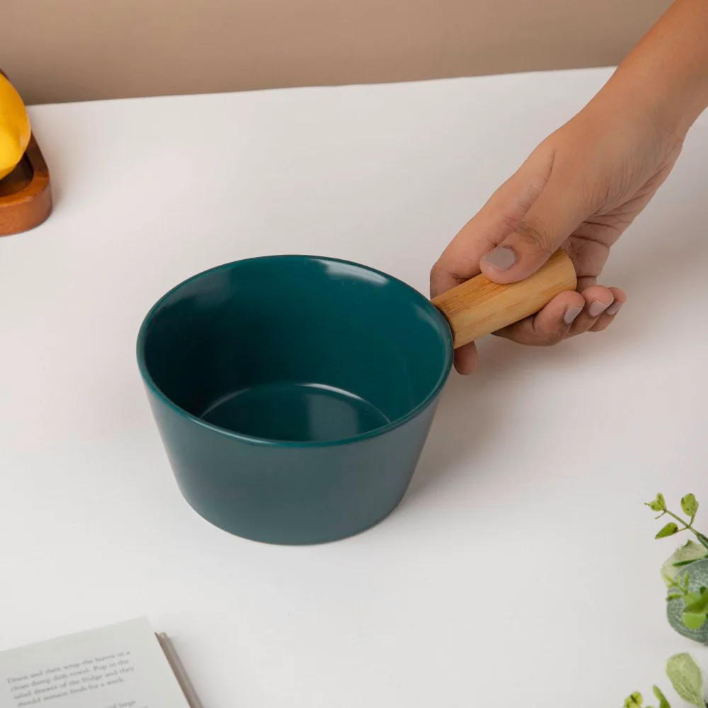 Green Bowl With Handle - Image 2