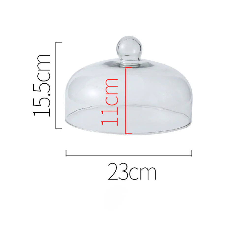 Green Cake Stand With Cloche Cover 9.5 Inch - Image 9