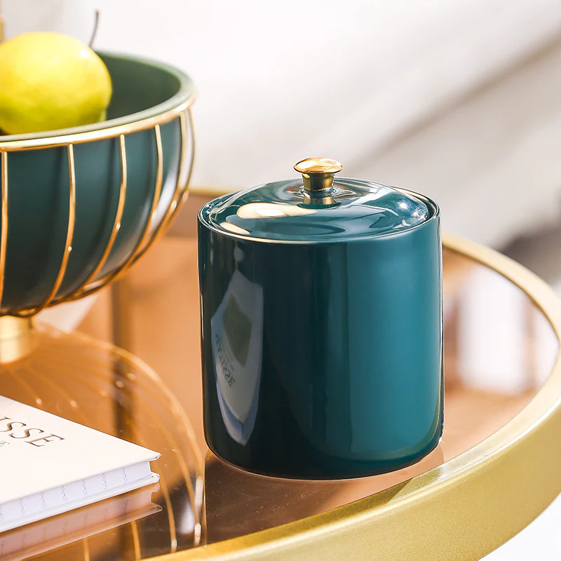 Green Ceramic Container - Image 2