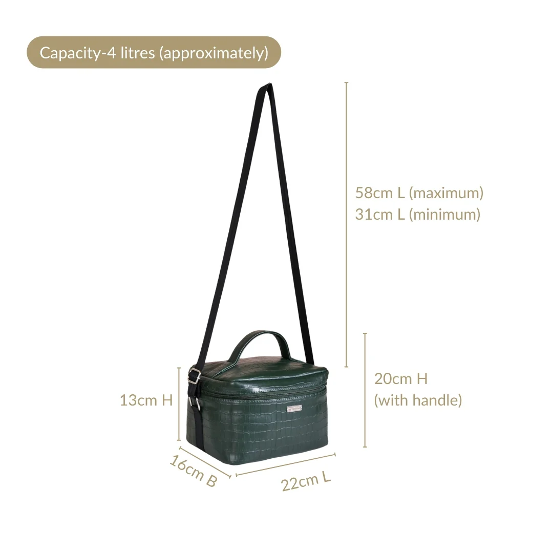 Green Croco Insulated Lunch Bag - Image 3