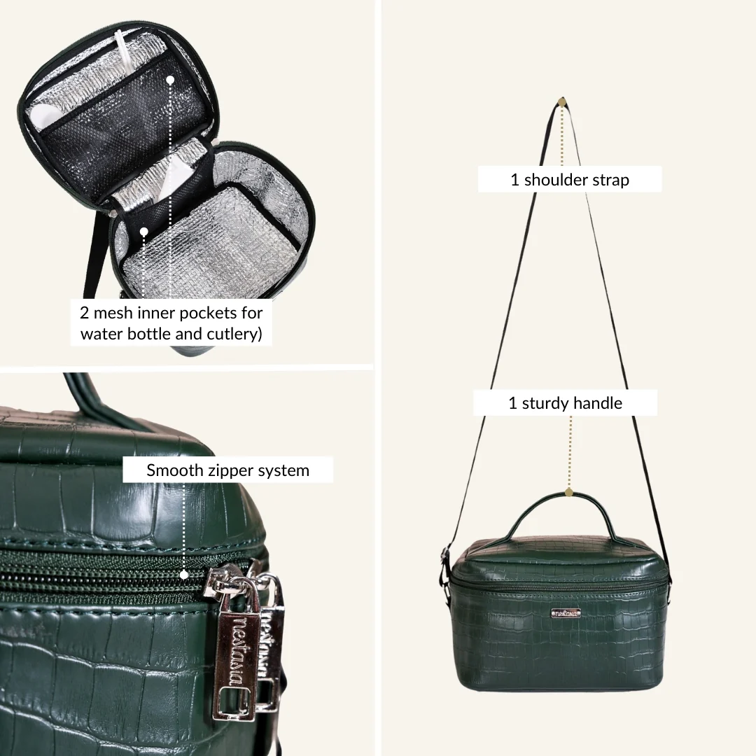 Green Croco Insulated Lunch Bag - Image 6