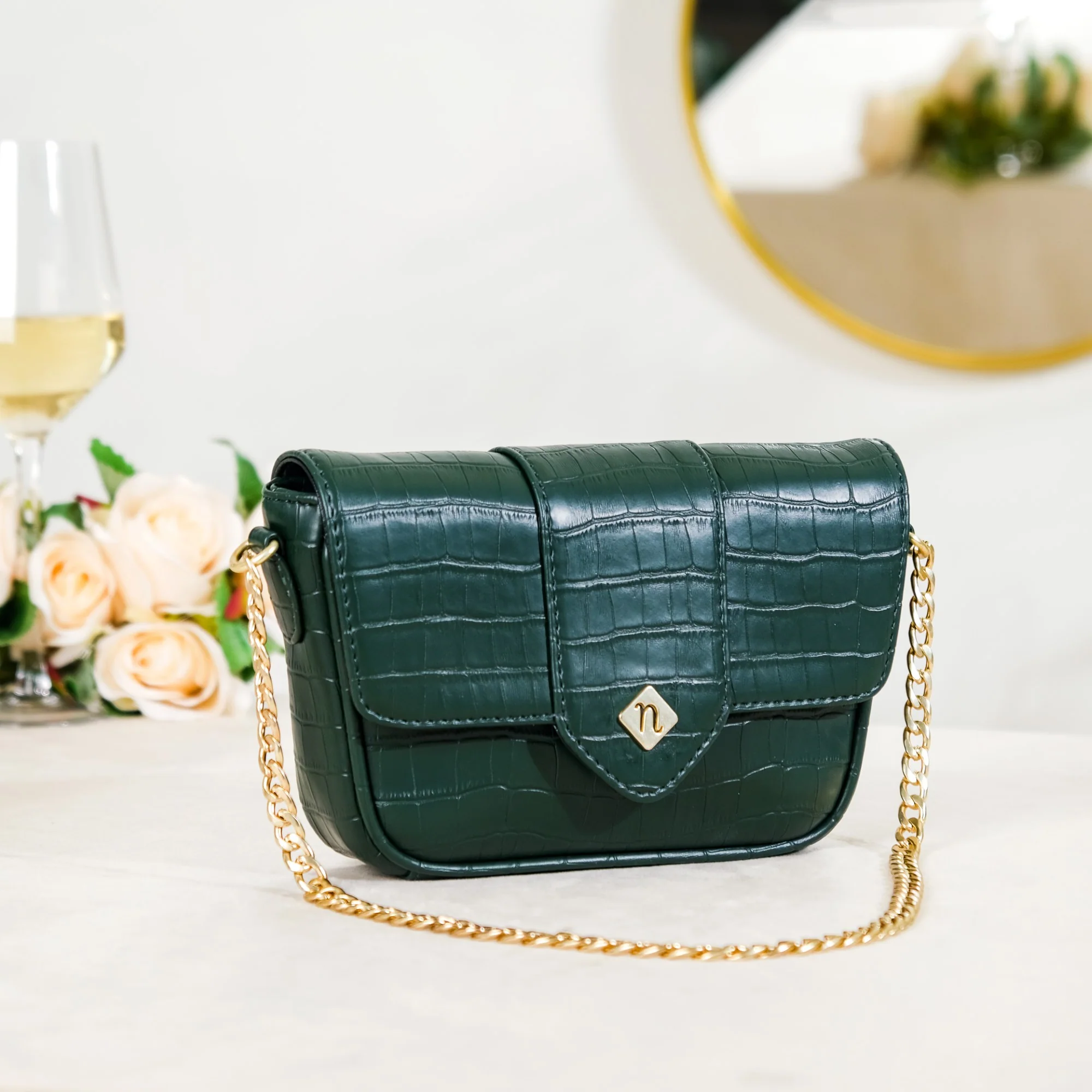 Croco Go-To Outing Bag Green - Image 10