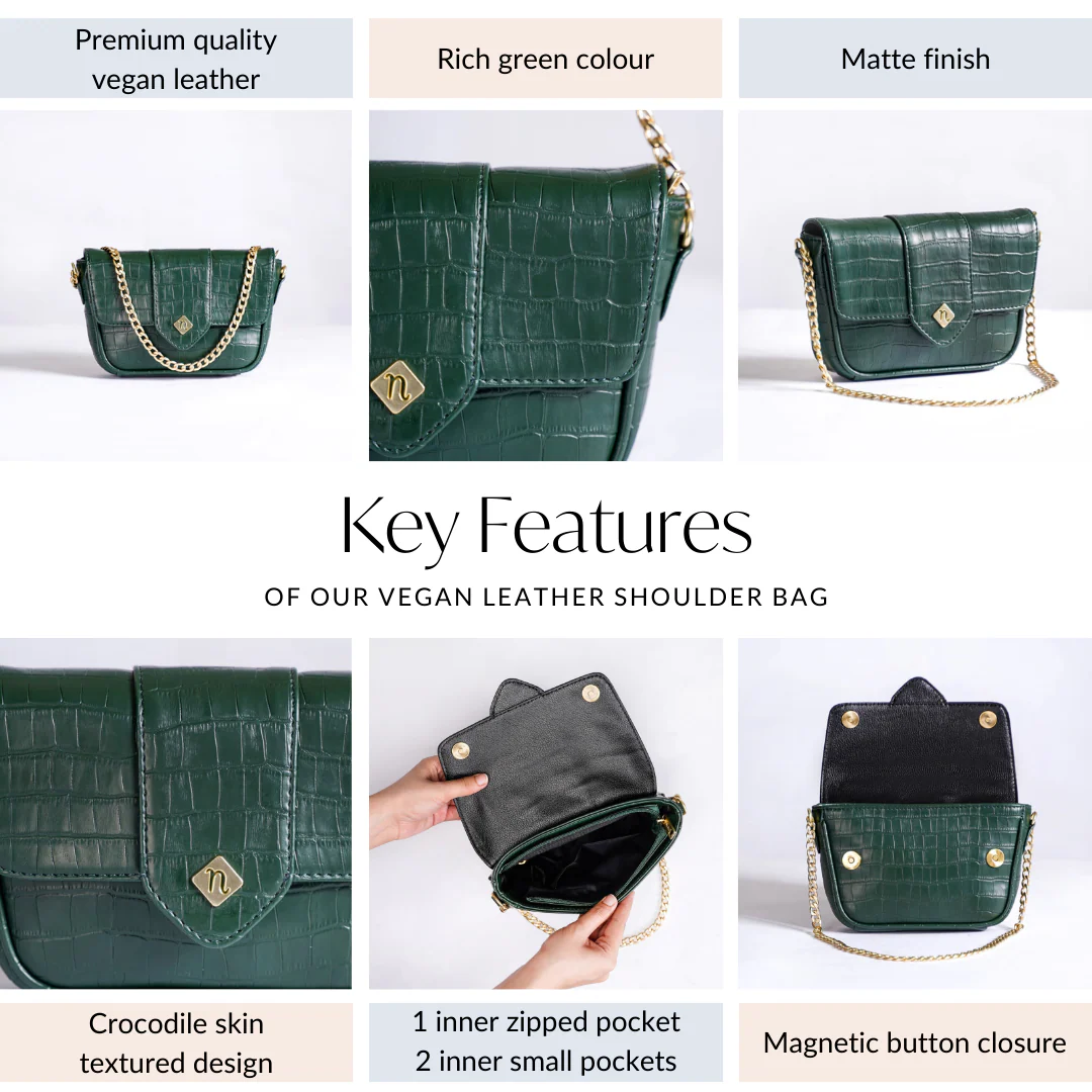 Croco Go-To Outing Bag Green - Image 6