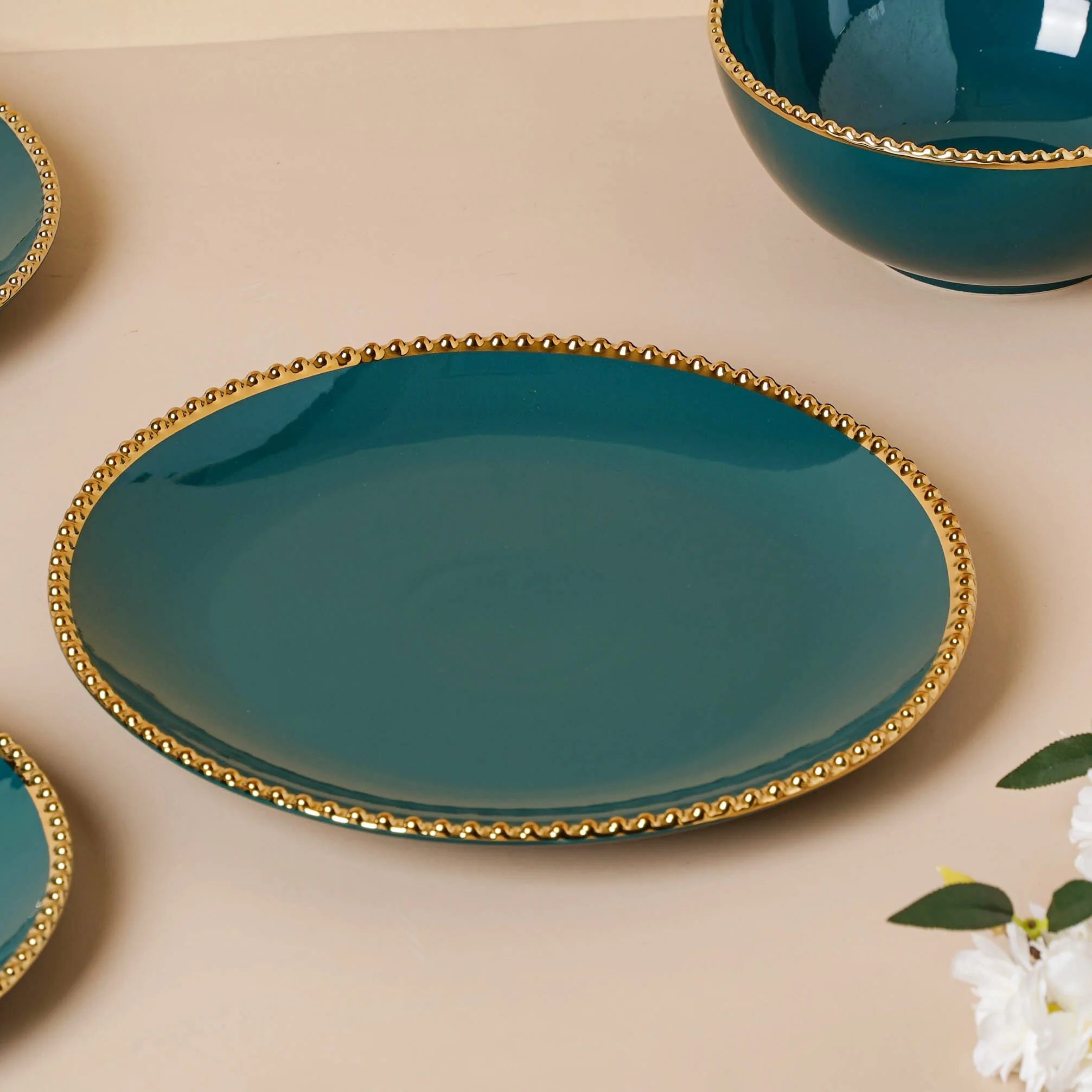 Green Elysian 21 Piece Dinner Set For 6 - Image 11