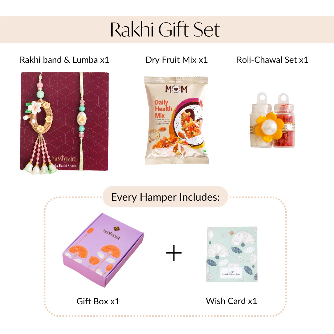 Green Harmony Rakhi Lumba Gift Set - Image 4