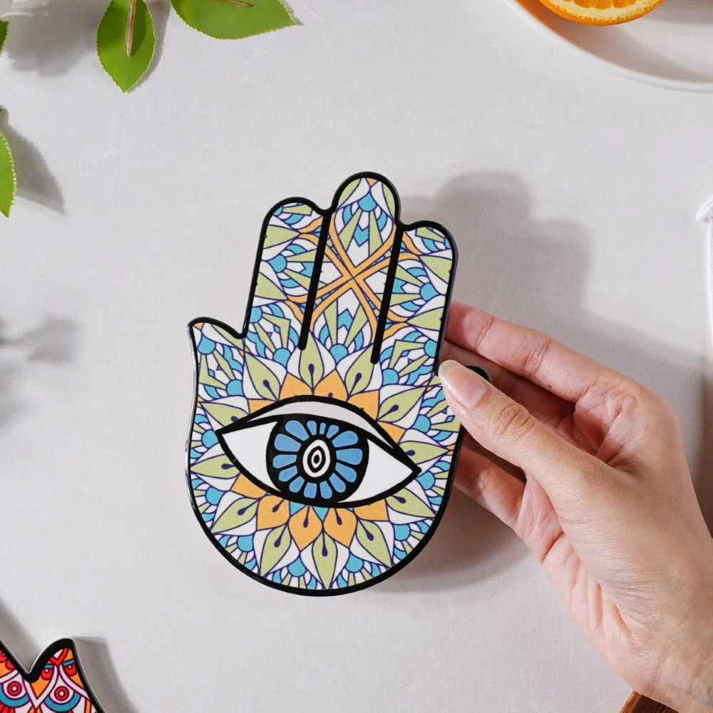 Green Healing Hamsa Hand Coaster - Image 2