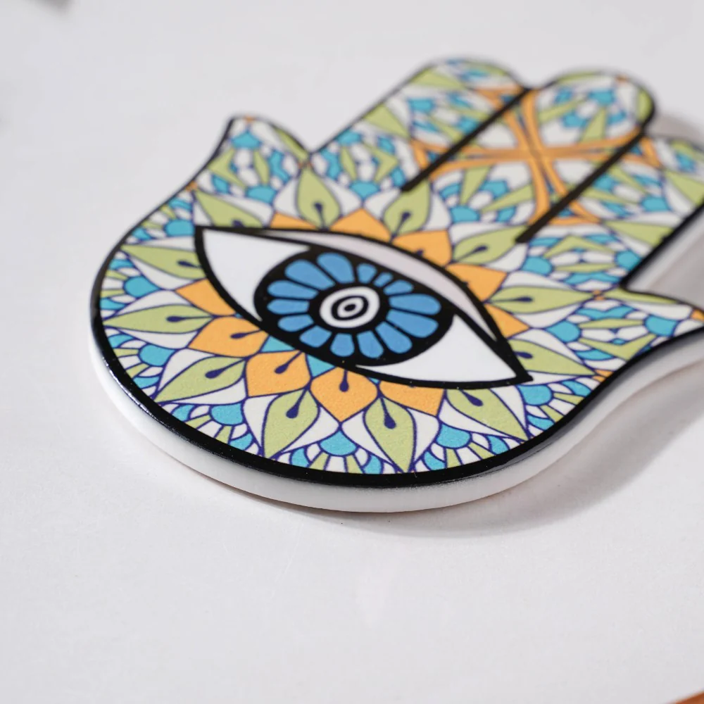 Green Healing Hamsa Hand Coaster - Image 5