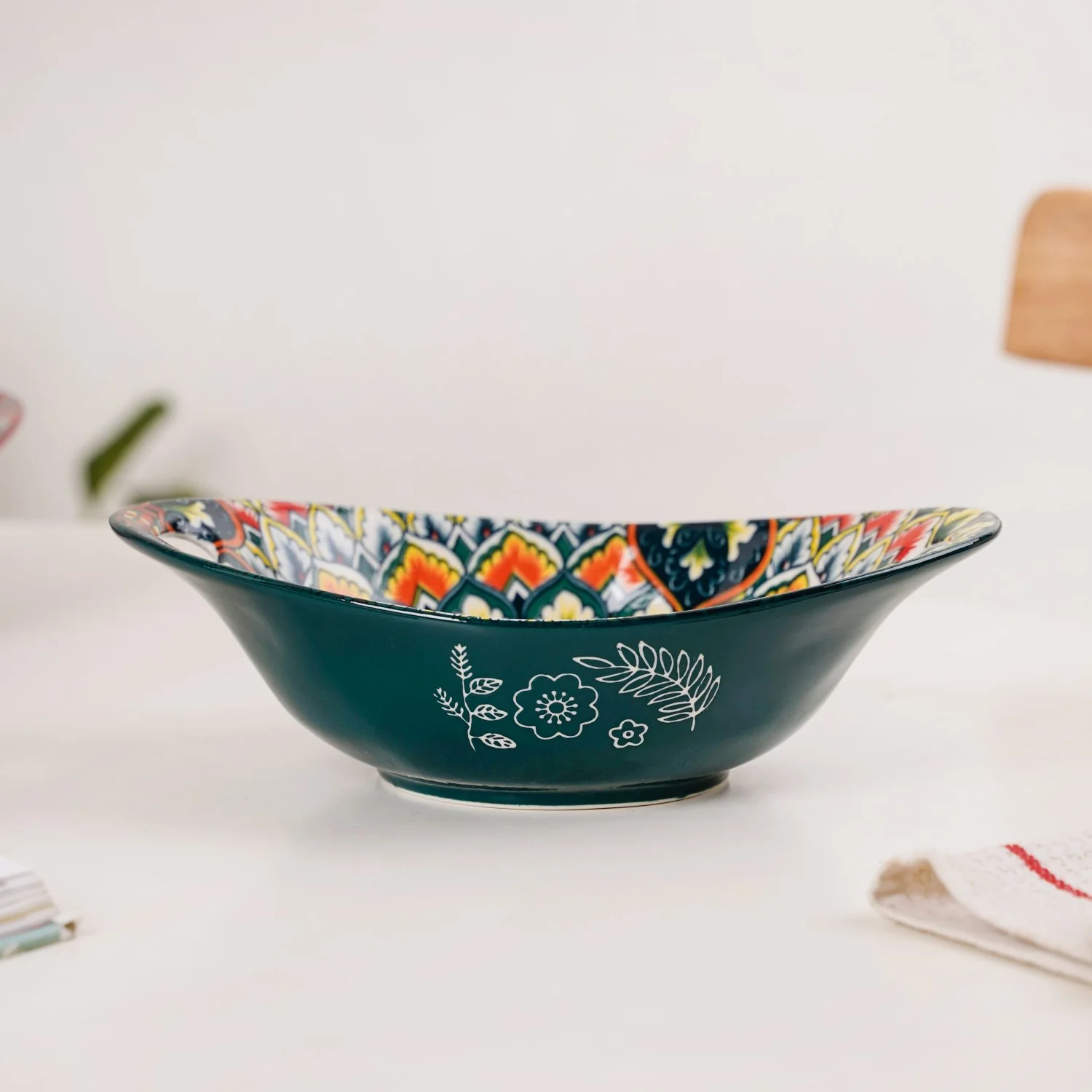 Green Mystic Mandala Long Dish With Handles 400ml - Image 8