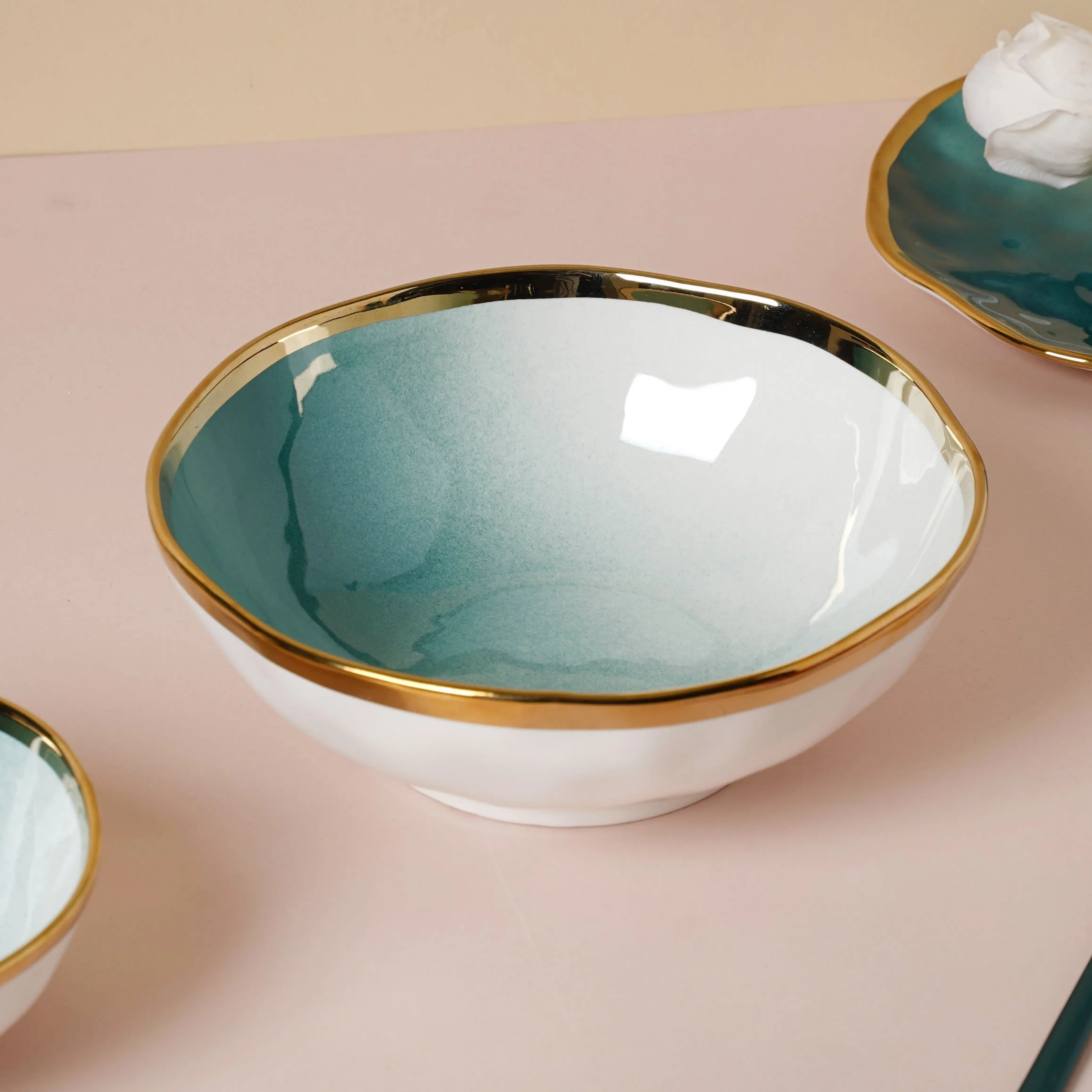 Green Ombre 21 Piece Dinner Set For 6 - Image 13