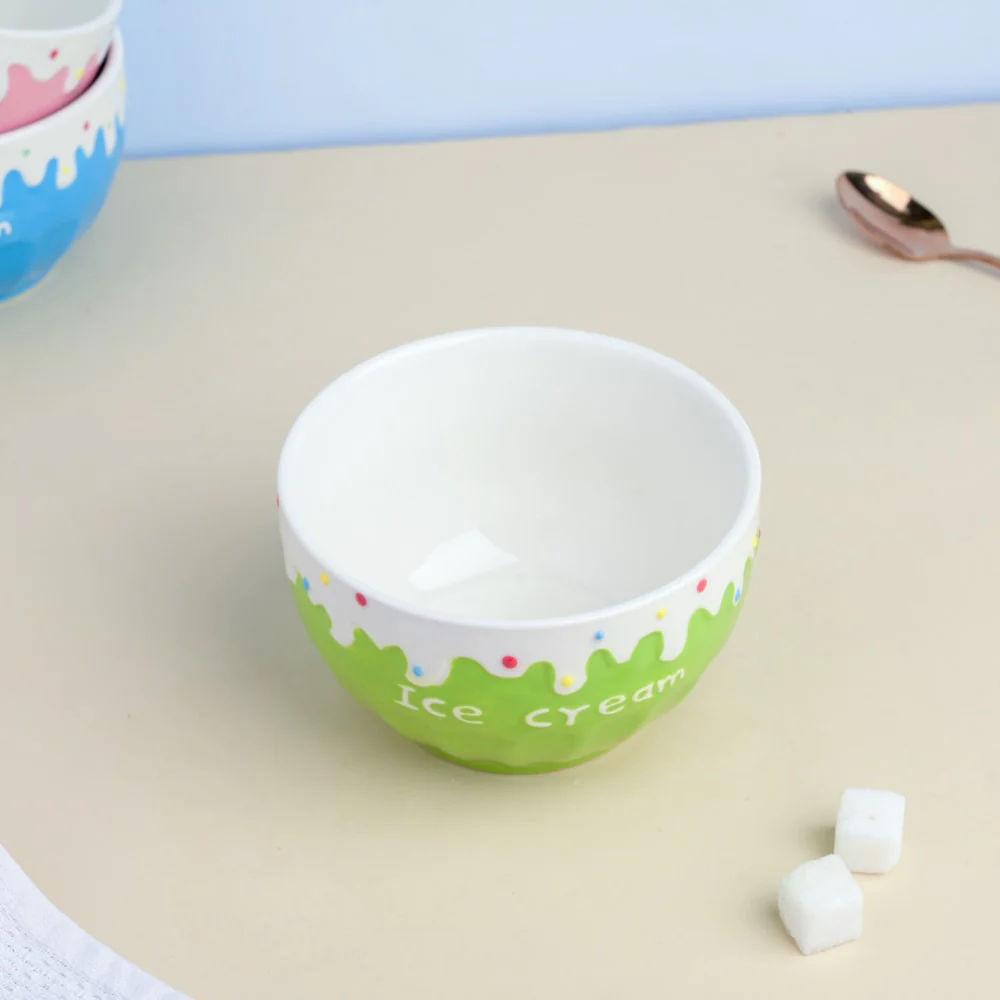 Green Strawberry Ice Cream Bowl 400 ml - Image 3