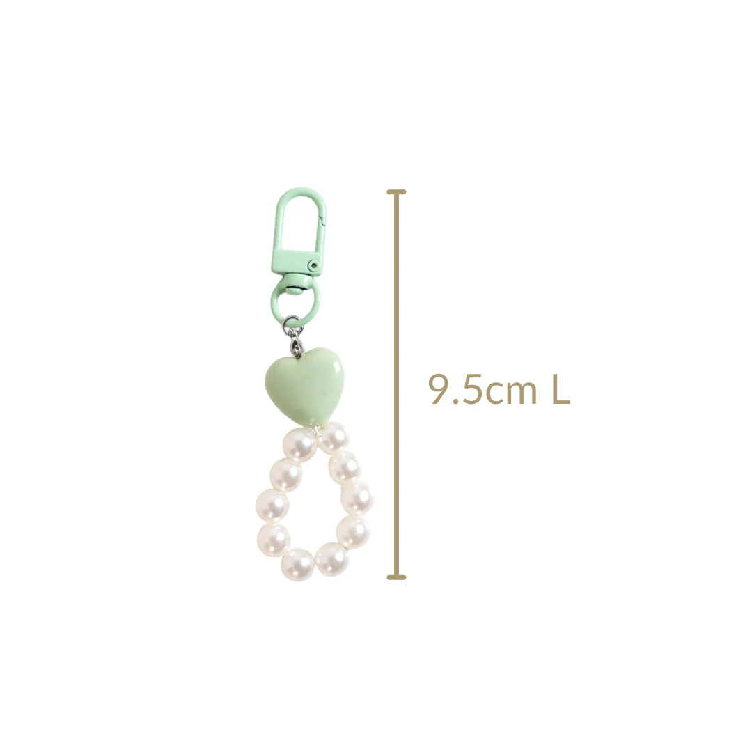 Green Sweetheart And Pearl Keychain - Image 4