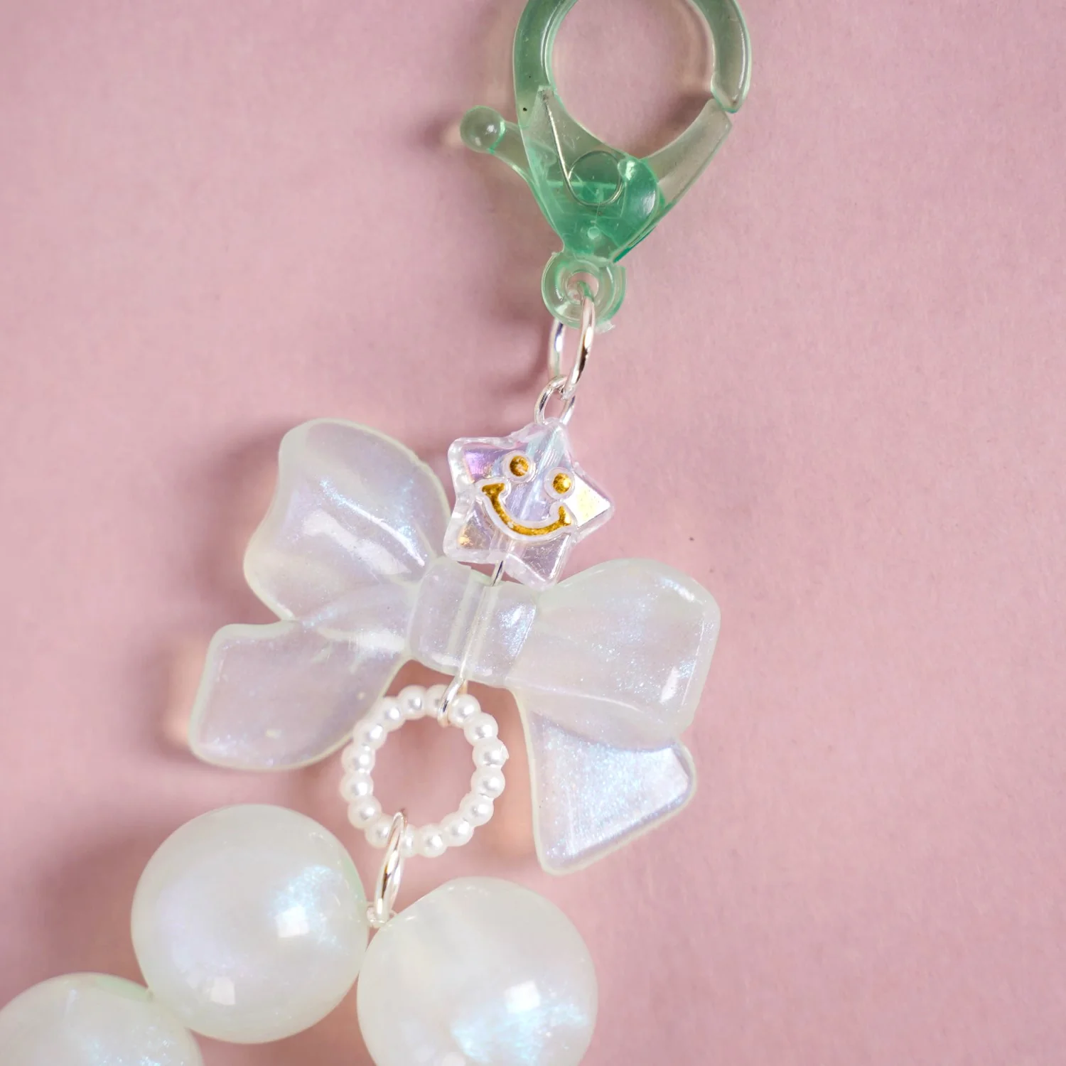 Green Tassel Heart Charm Keychain - Image 6