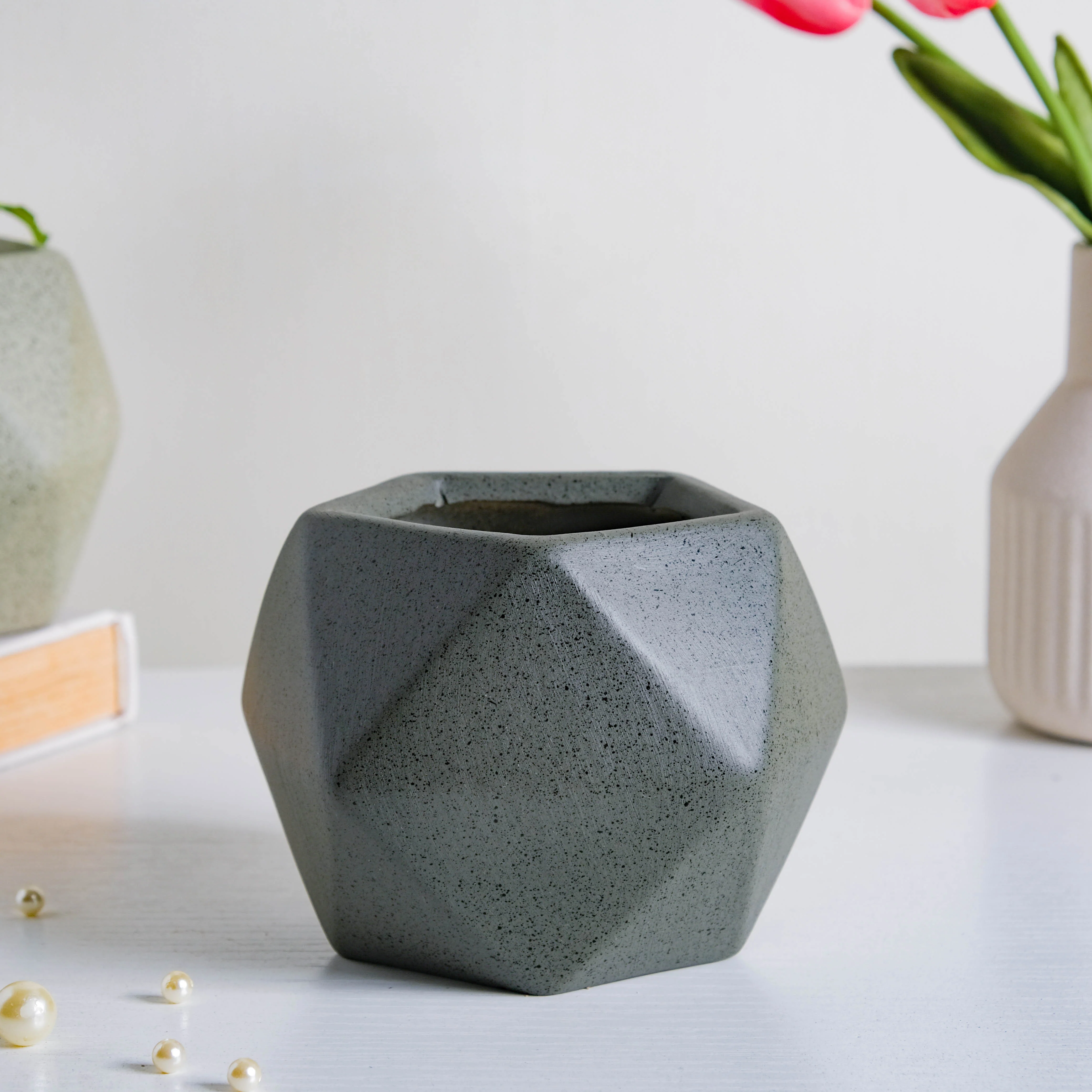 Grey Abstract Plant Pot - Image 7