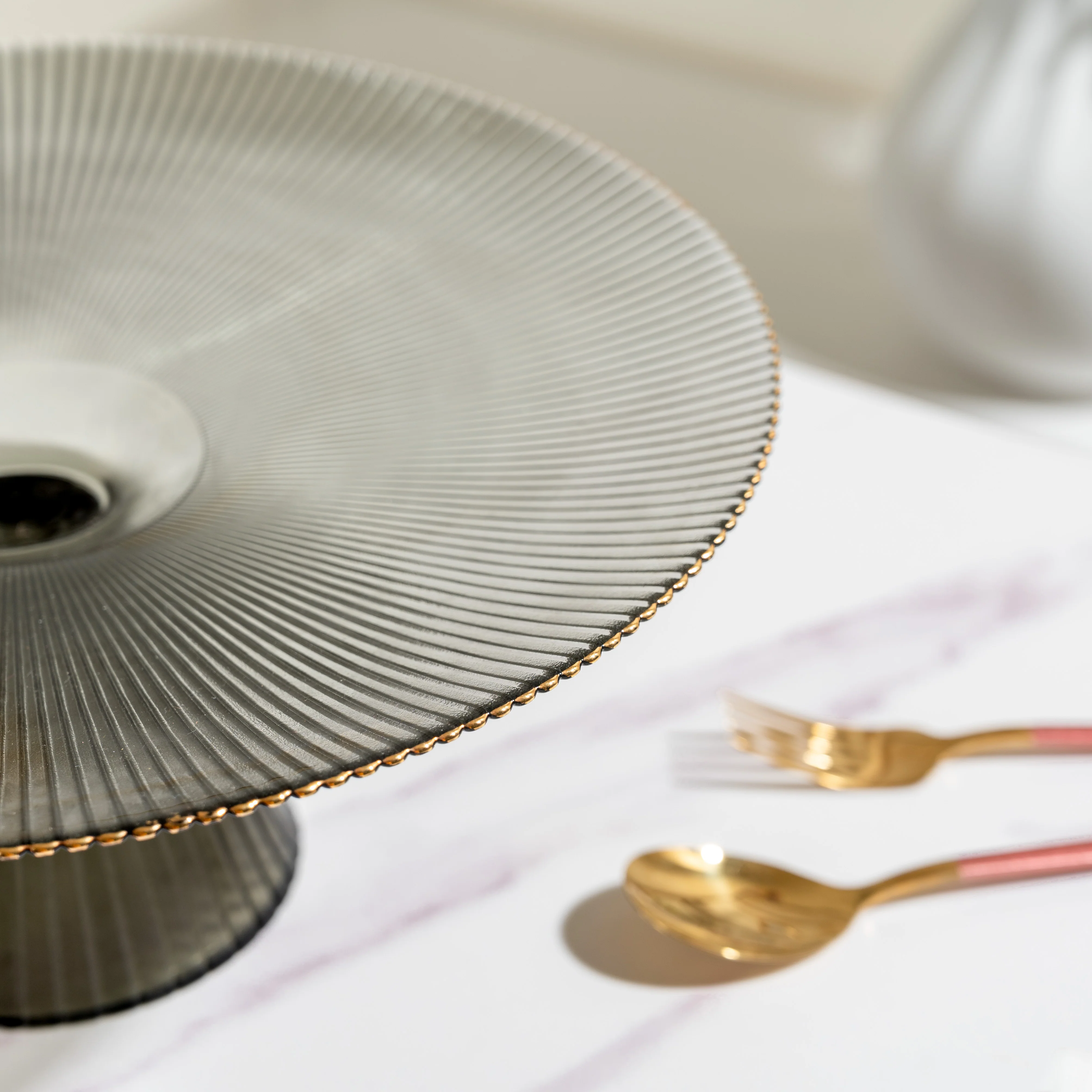 Grey Glass Cake Stand 13 inch - Image 7